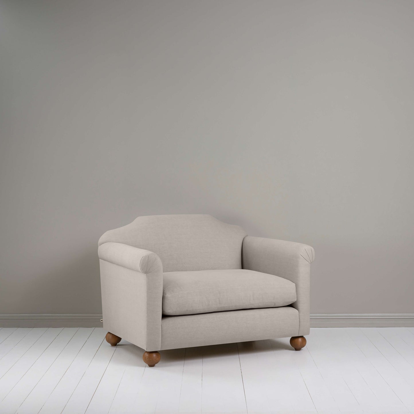 Dolittle Love Seat in Laidback Linen Pearl Grey
