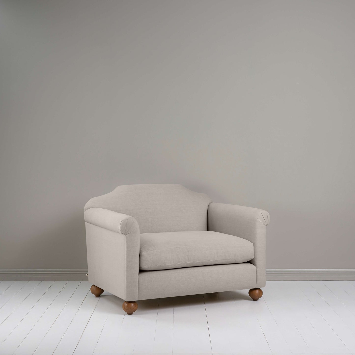 Dolittle Love Seat in Laidback Linen Pearl Grey - Nicola Harding