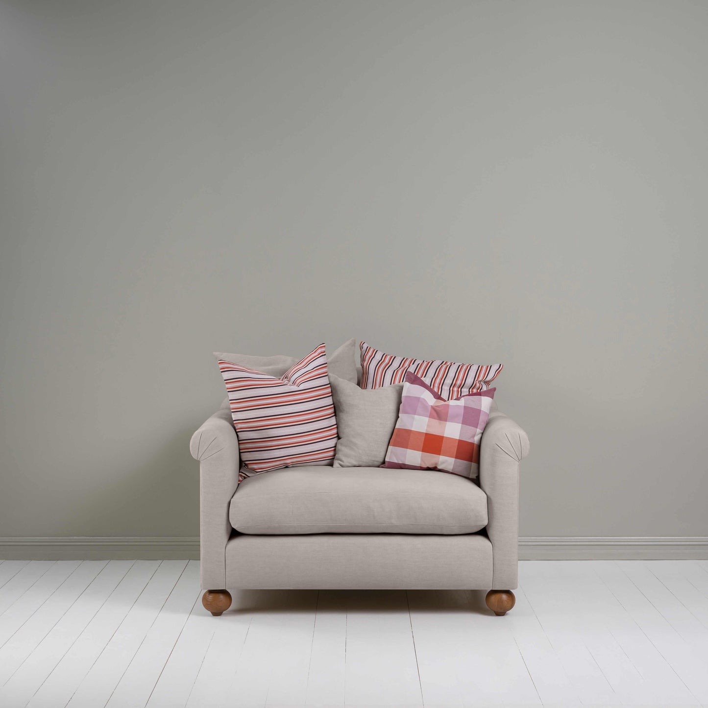 Dolittle Love Seat in Laidback Linen Pearl Grey - Nicola Harding