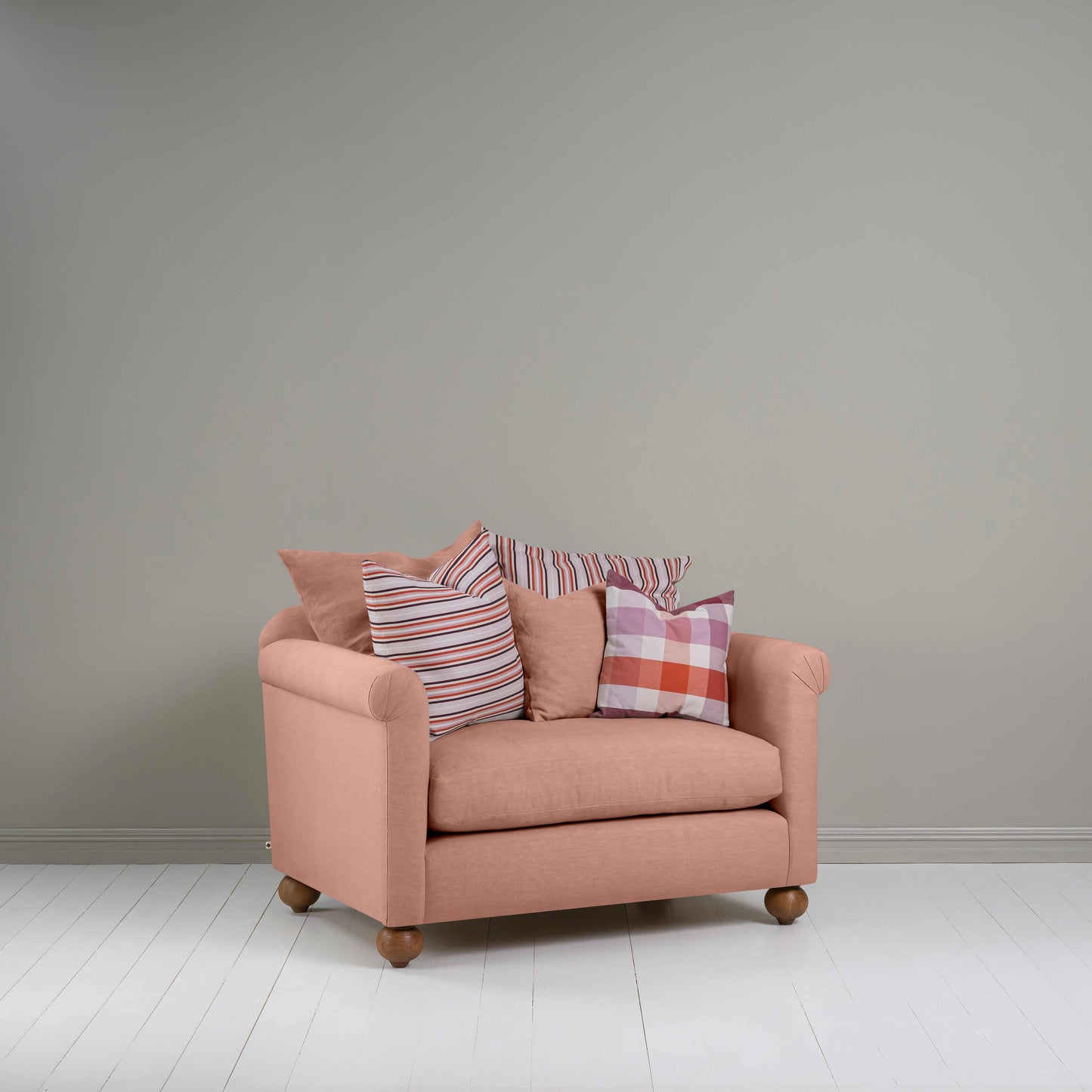 Dolittle Love Seat in Laidback Linen Roseberry - Nicola Harding