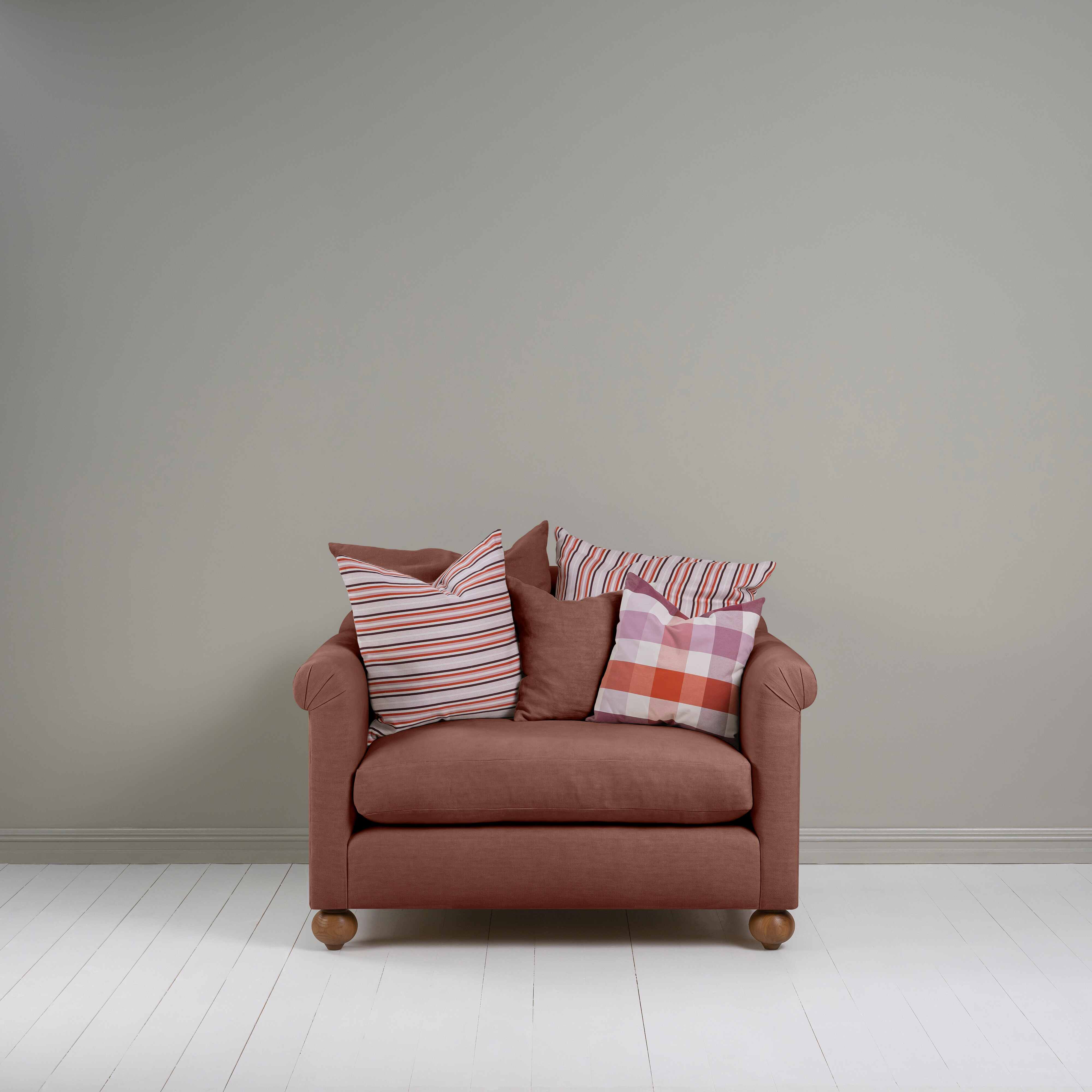  Dolittle Love Seat in Laidback Linen Sweet Briar - Nicola Harding 