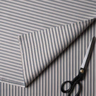 Ticking Cotton Aqua Brown Fabric With Scissor - Nicola Harding & Co. 
