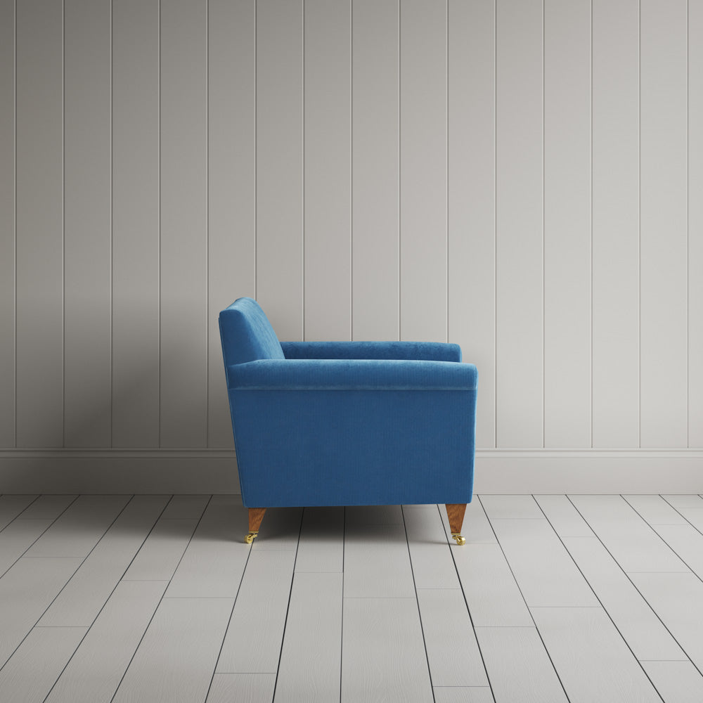  Side View Idler Love Seat in Harbour Blue Classic Corduroy 