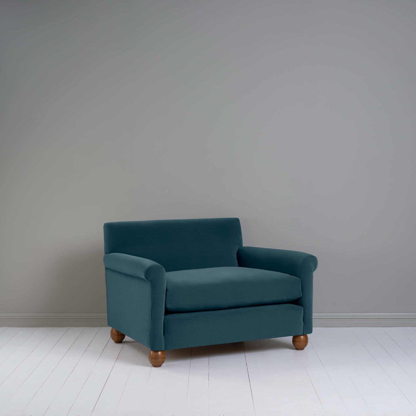 Idler Love Seat in Intelligent Velvet Aegean - Nicola Harding