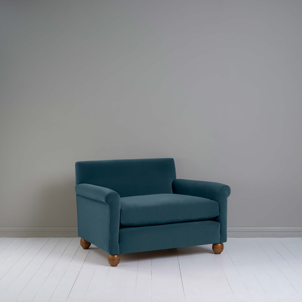  Idler Love Seat in Intelligent Velvet Aegean - Nicola Harding 