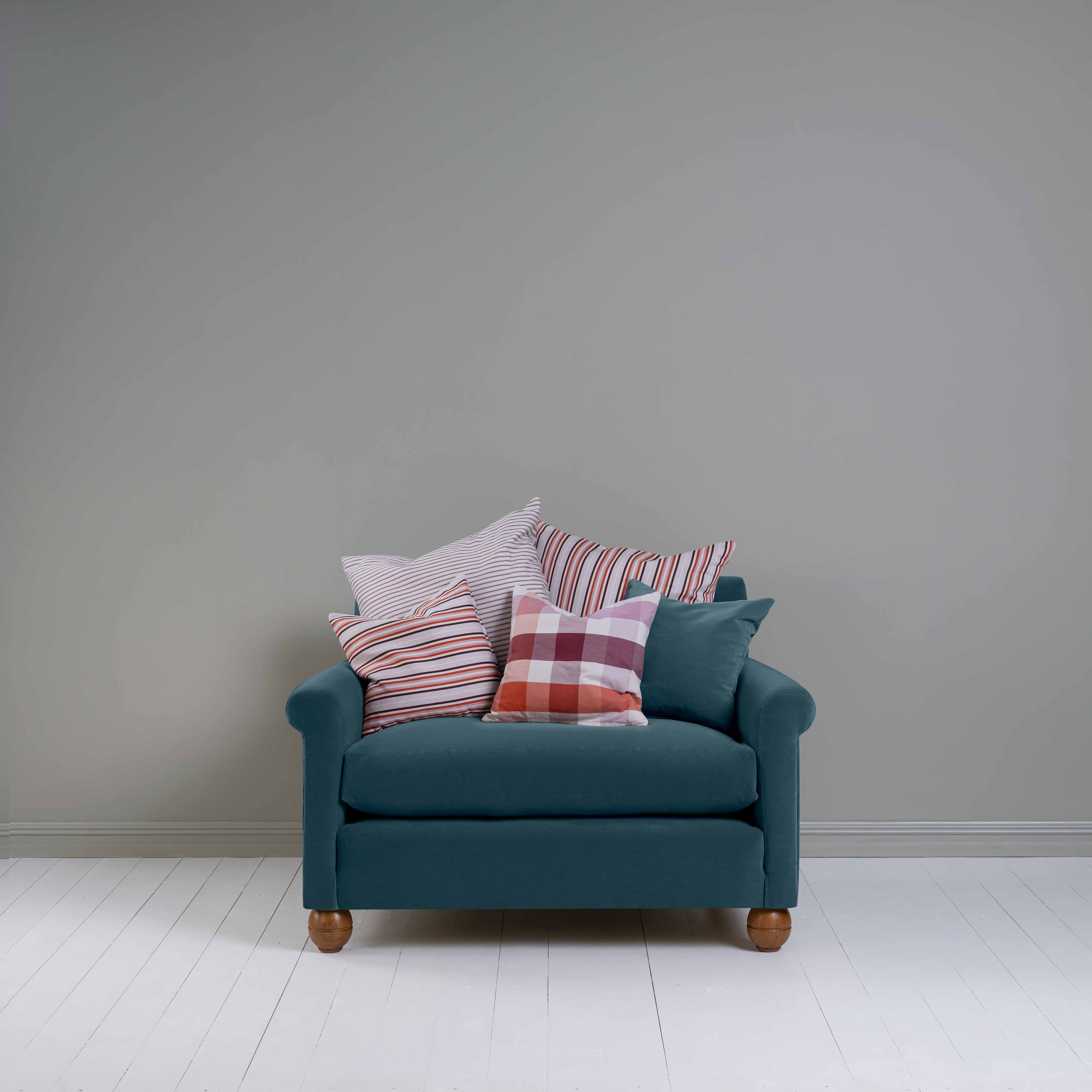  Idler Love Seat in Intelligent Velvet Aegean - Nicola Harding 