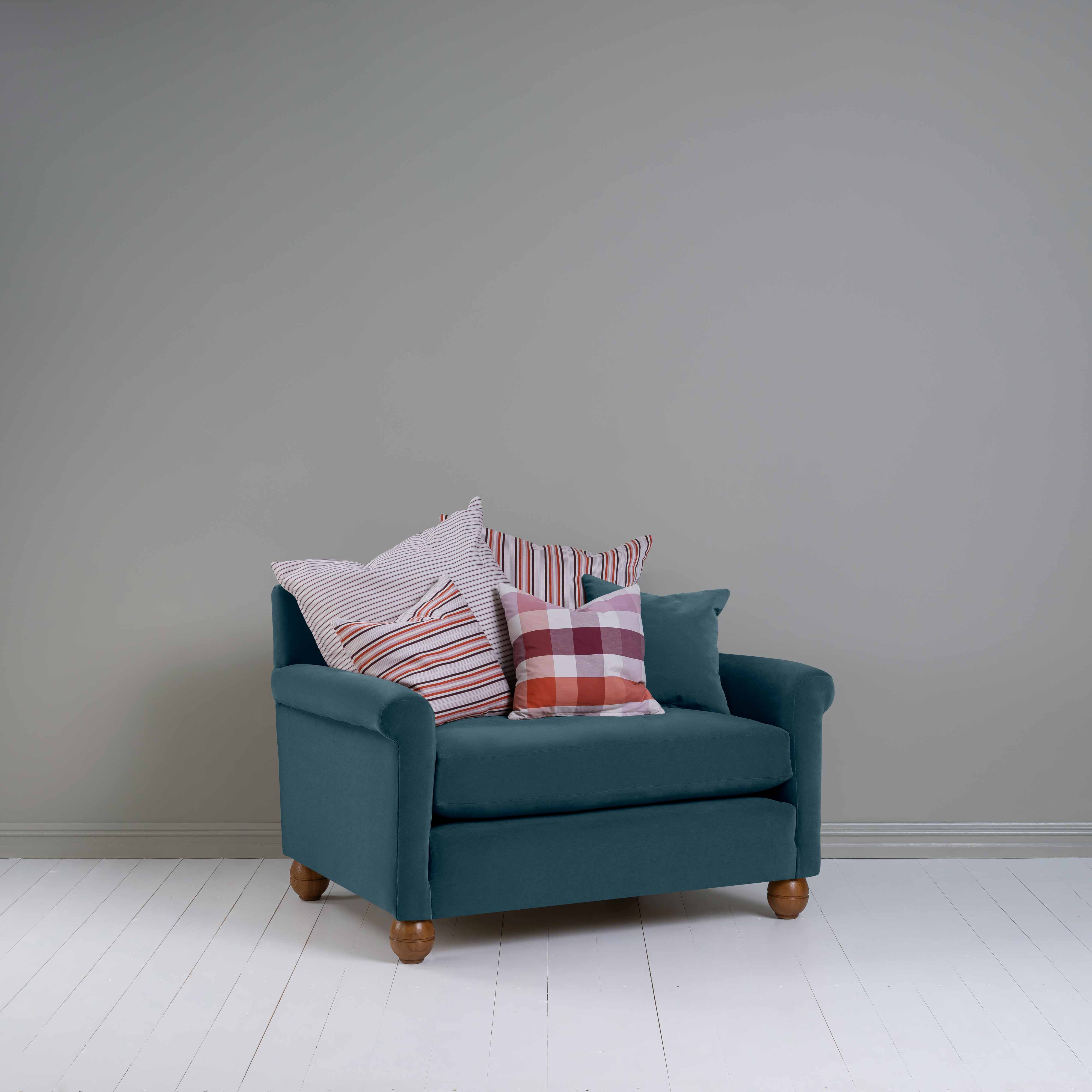  Idler Love Seat in Intelligent Velvet Aegean - Nicola Harding 