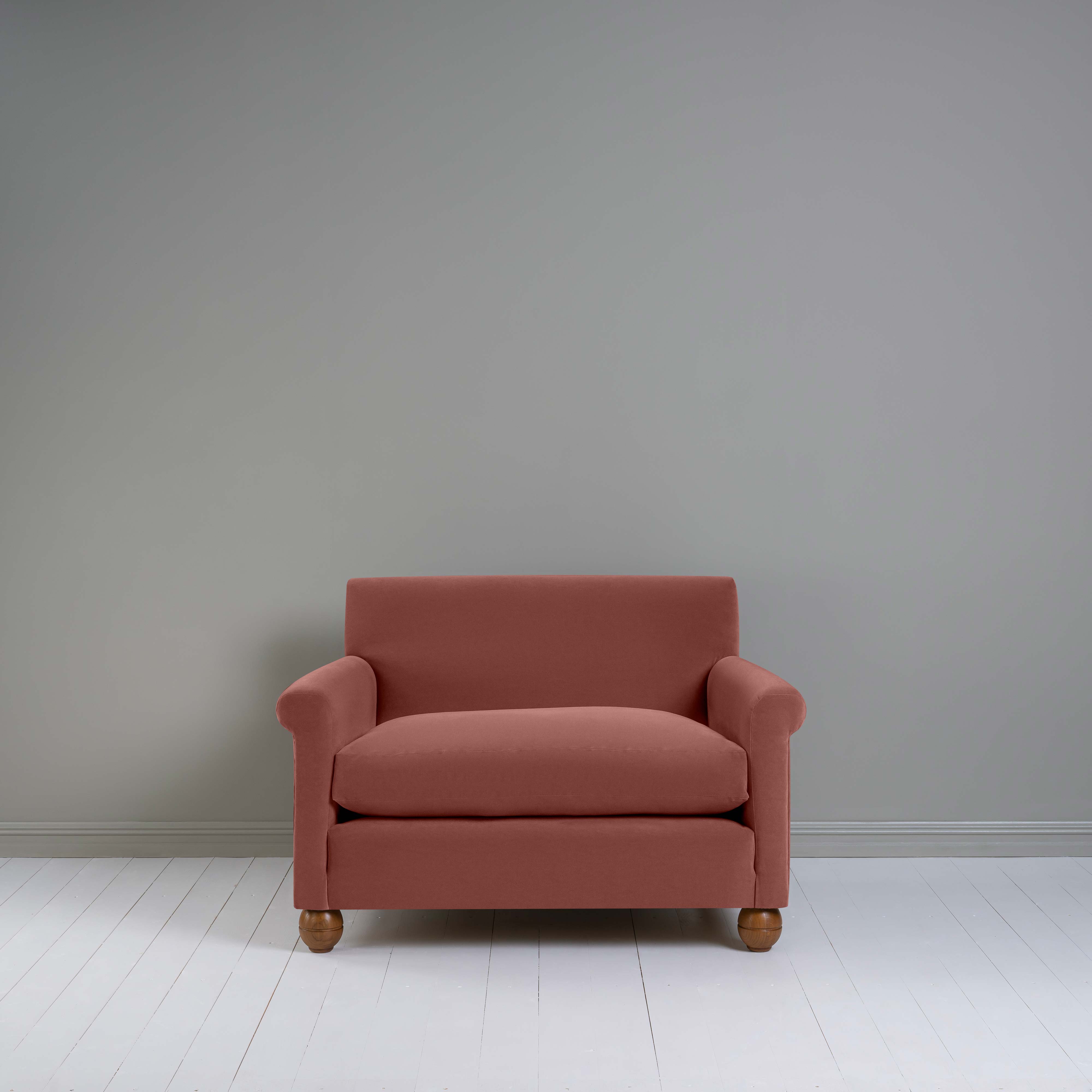  Idler Love Seat in Intelligent Velvet Damson - Nicola Harding 