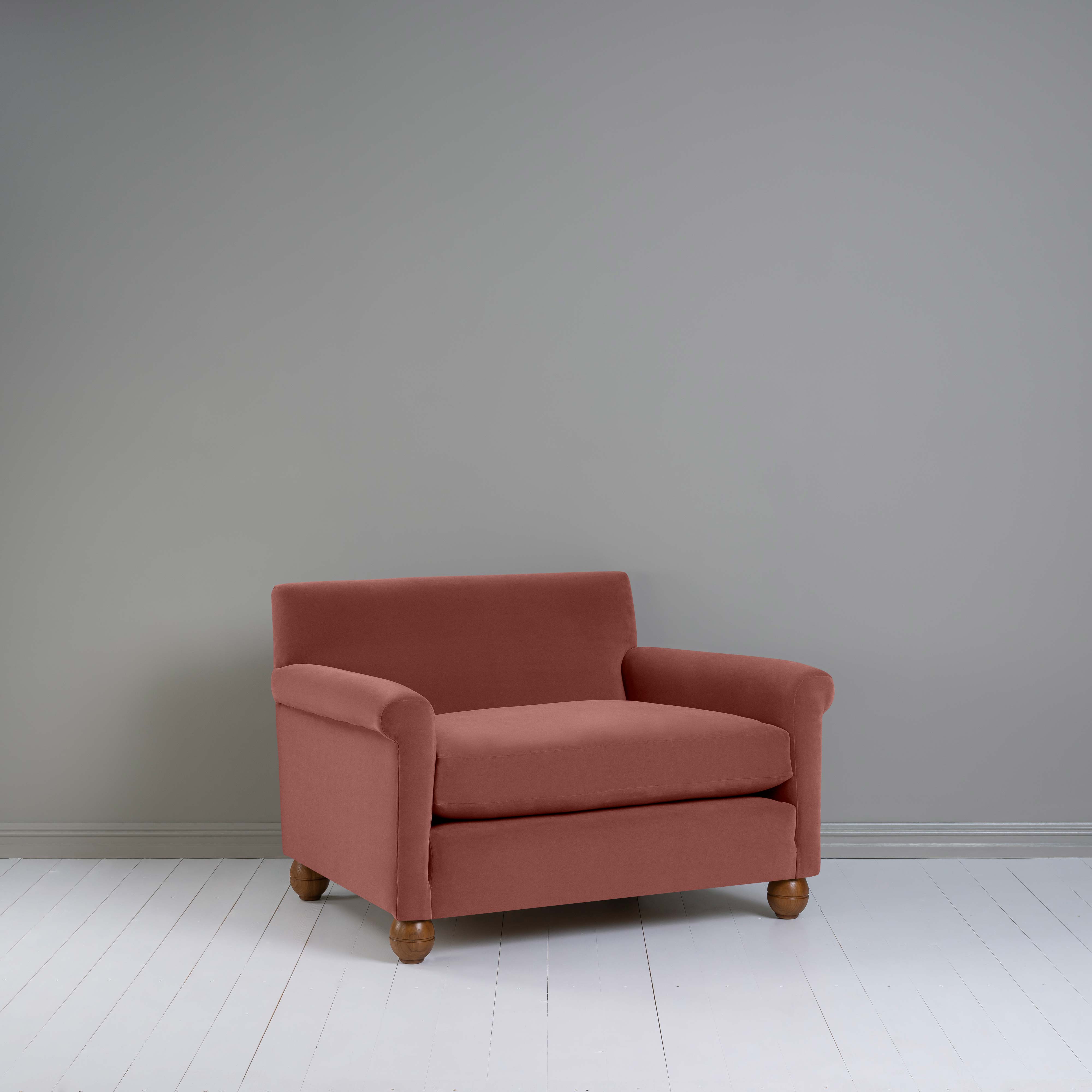  Idler Love Seat in Intelligent Velvet Damson 