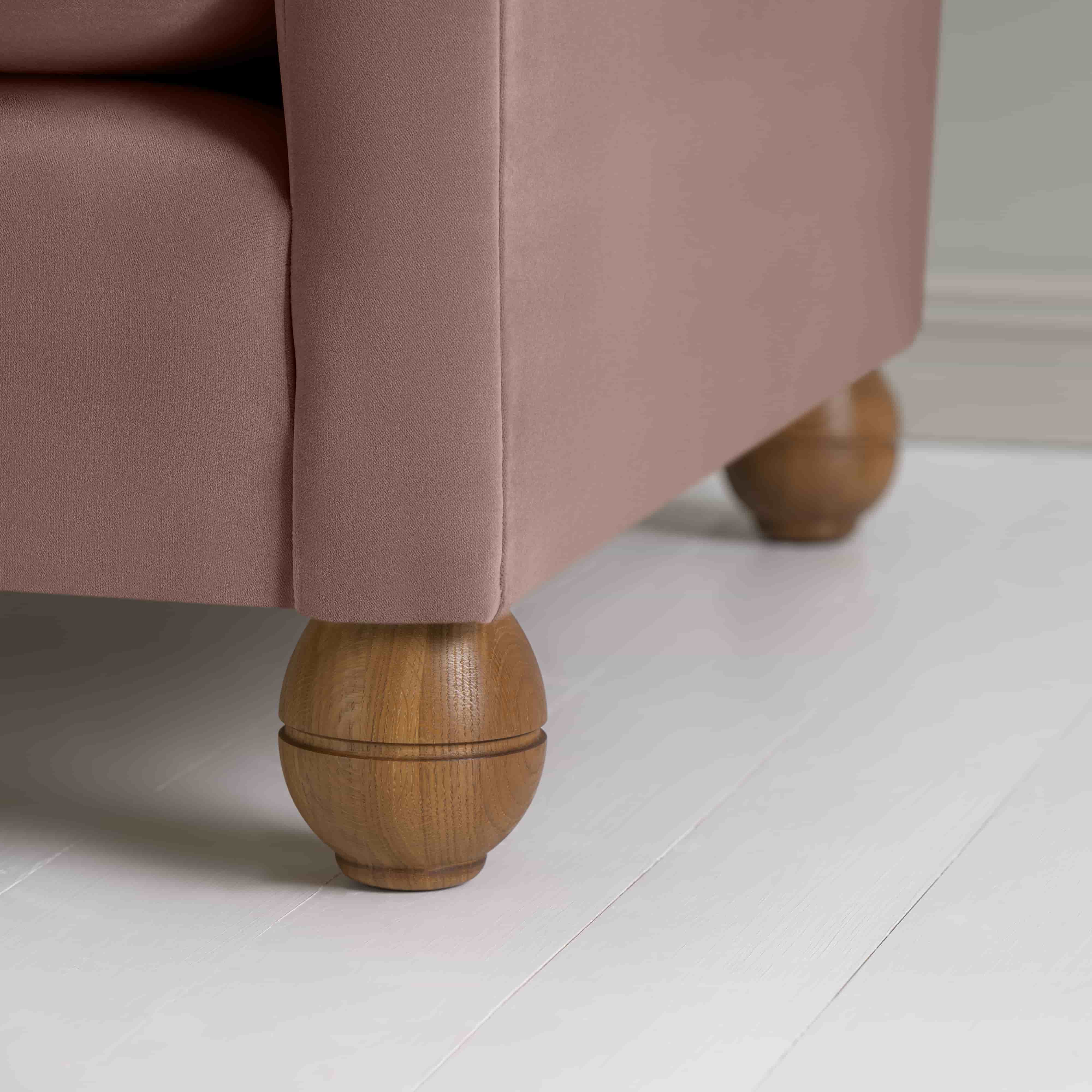  Idler Armchair in Intelligent Velvet Dusky Pink - Nicola Harding 