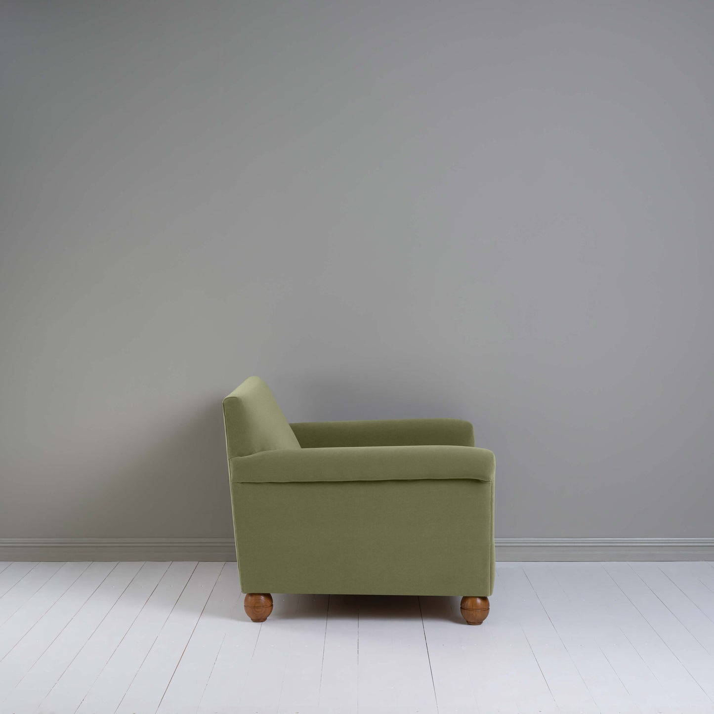 Idler Love Seat in Intelligent Velvet Green Tea - Nicola Harding