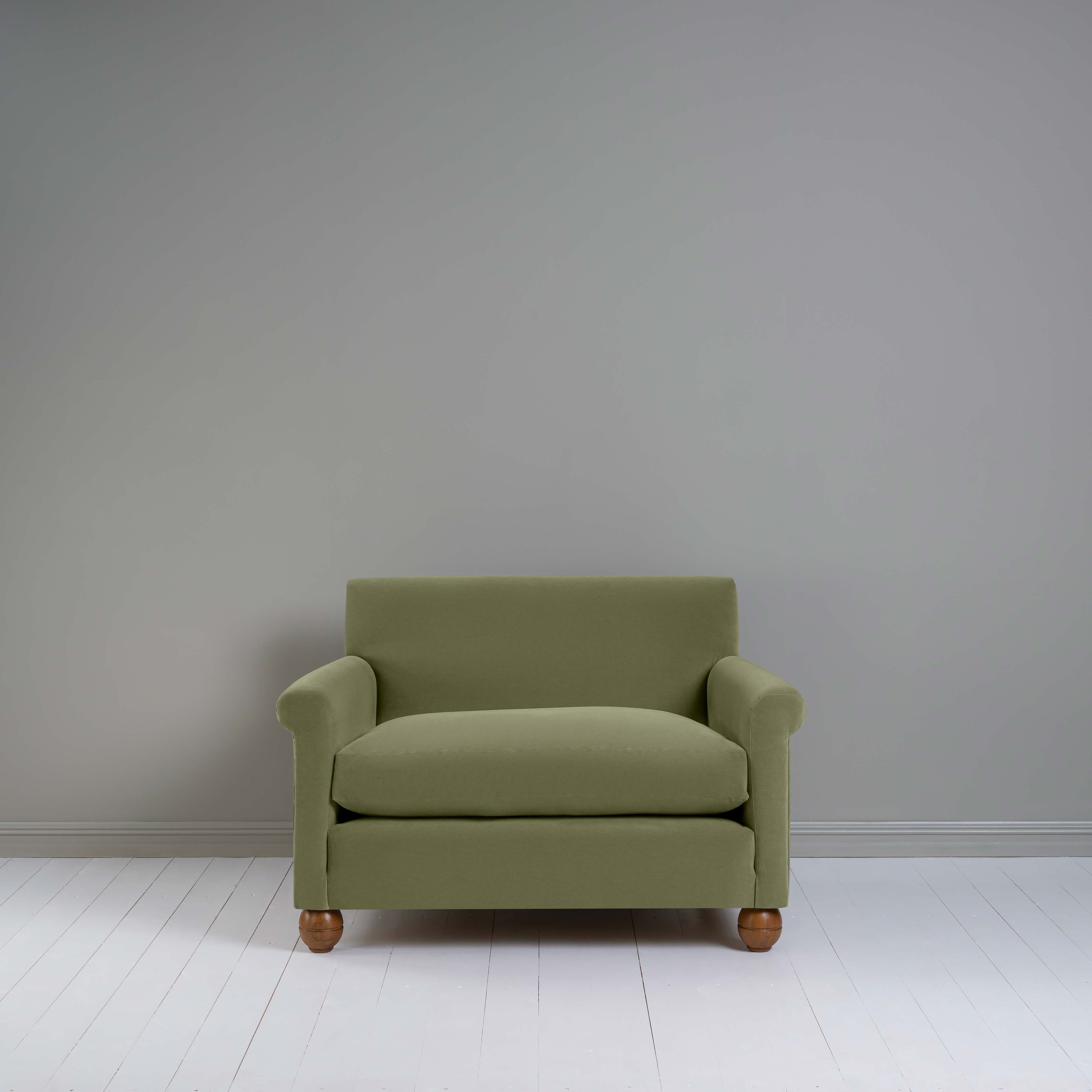  Idler Love Seat in Intelligent Velvet Green Tea - Nicola Harding 