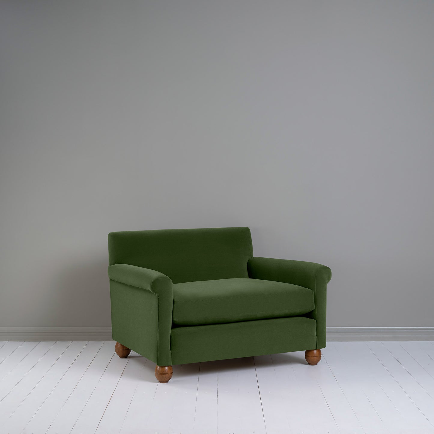 Idler Love Seat in Intelligent Velvet Juniper - Nicola Harding