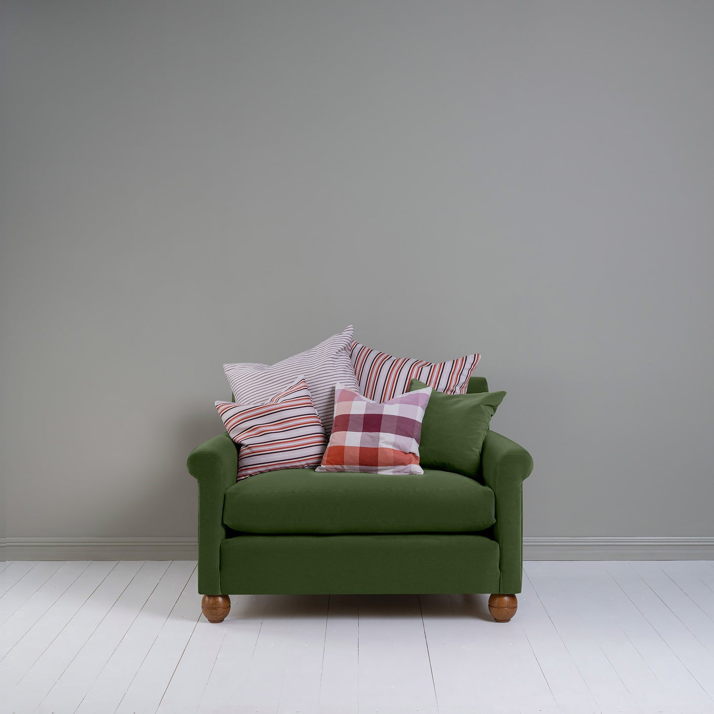 Idler Love Seat in Intelligent Velvet Juniper - Nicola Harding