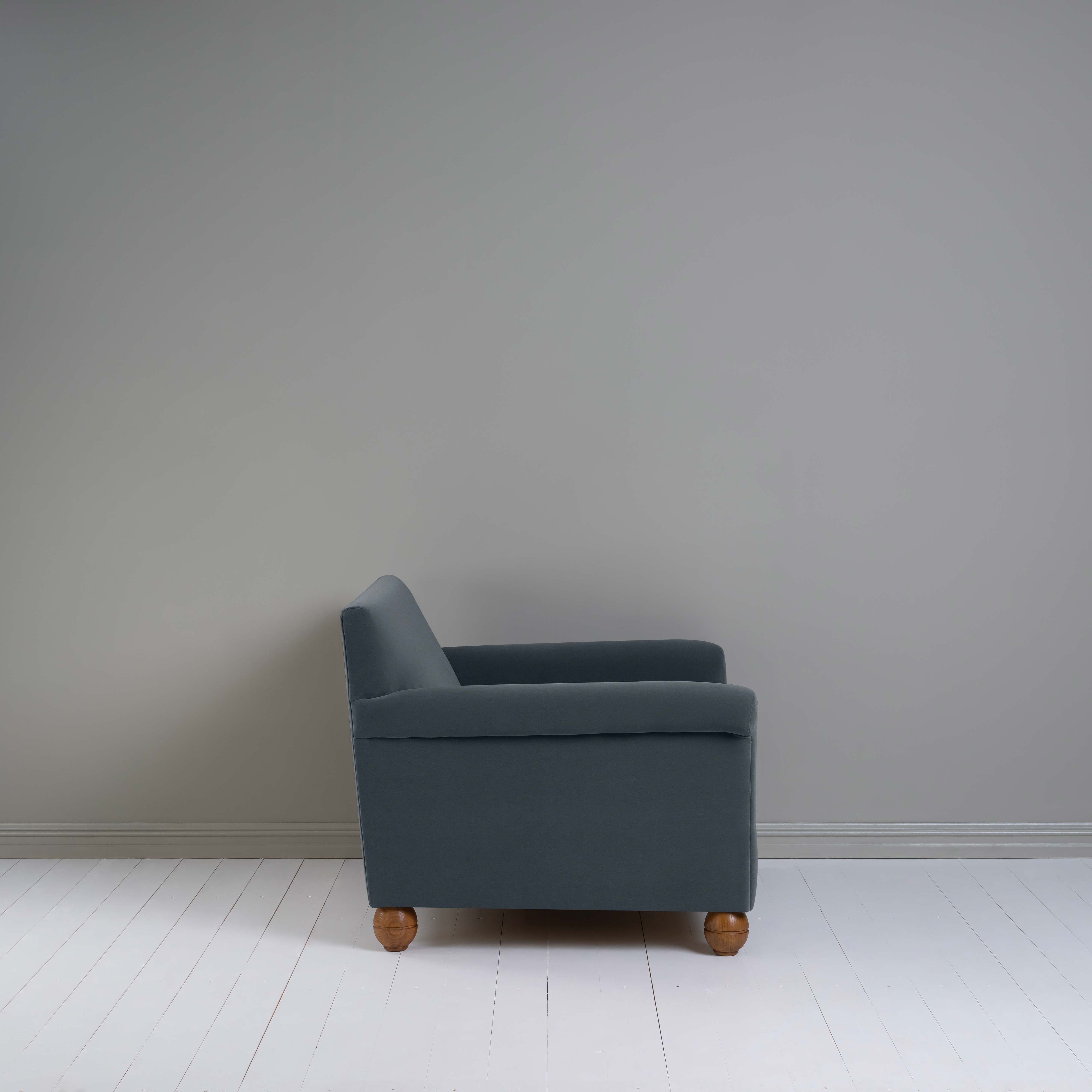  Idler Love Seat in Intelligent Velvet Mercury 