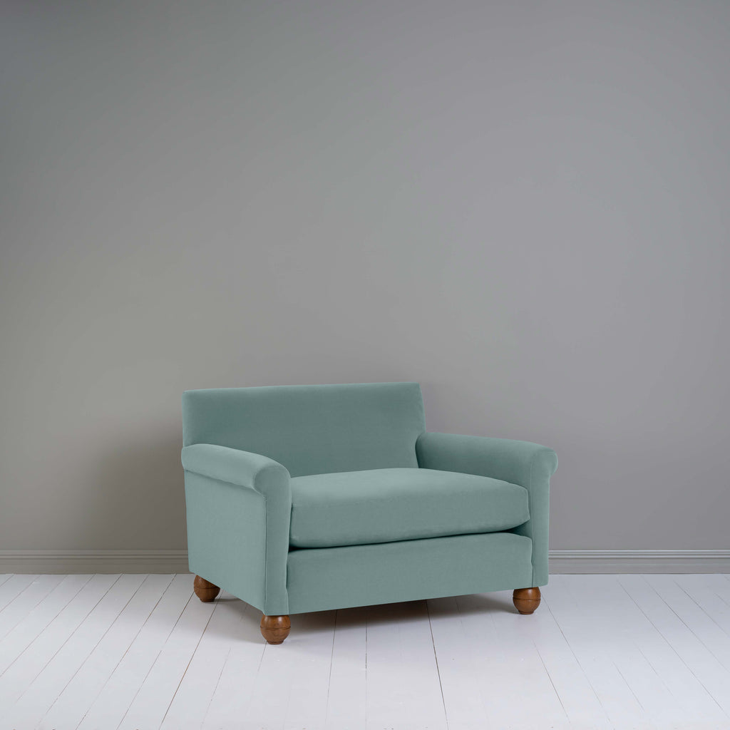  Idler Love Seat in Intelligent Velvet Mineral - Nicola Harding 