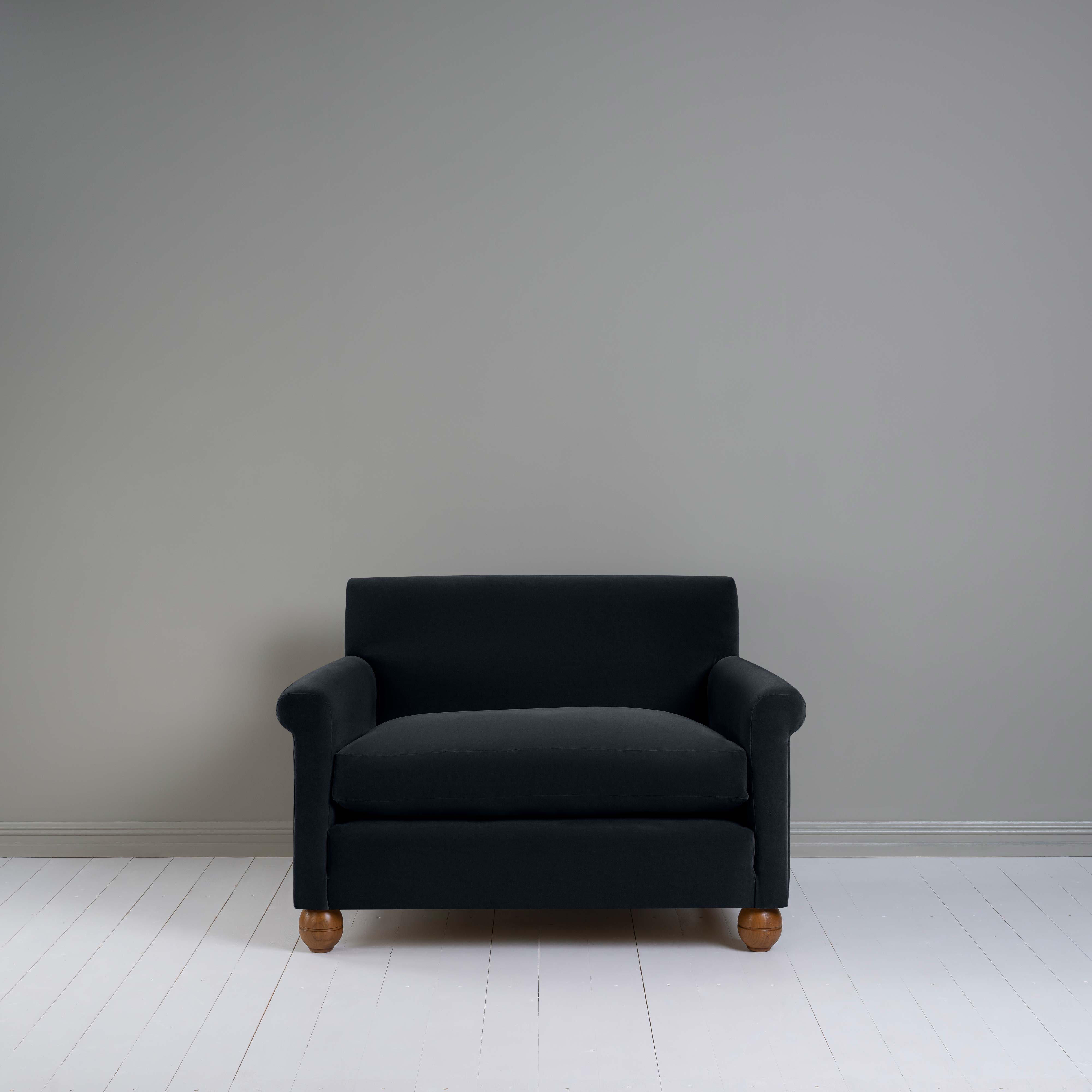  Idler Love Seat in Intelligent Velvet Onyx - Nicola Harding 