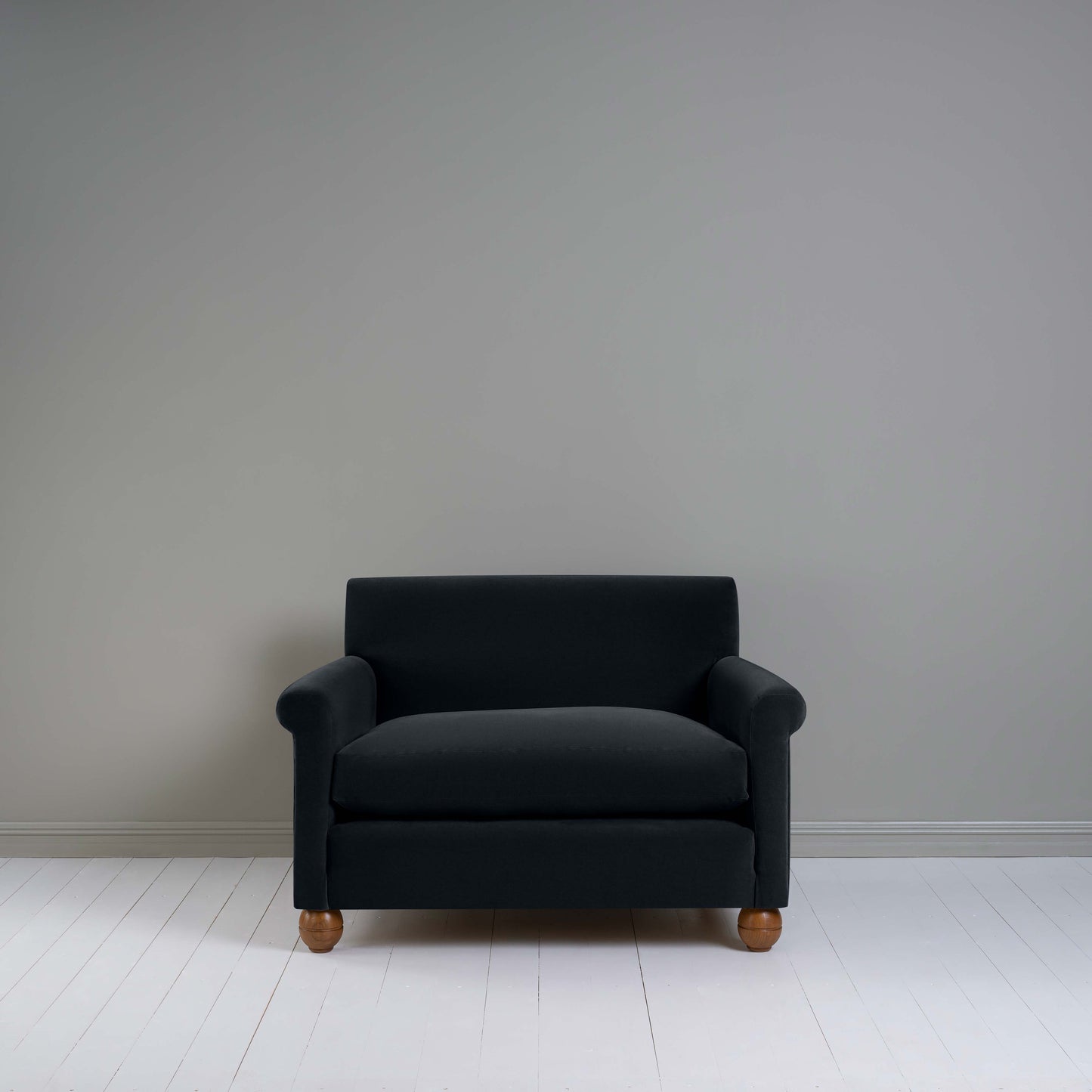 Idler Love Seat in Intelligent Velvet Onyx - Nicola Harding