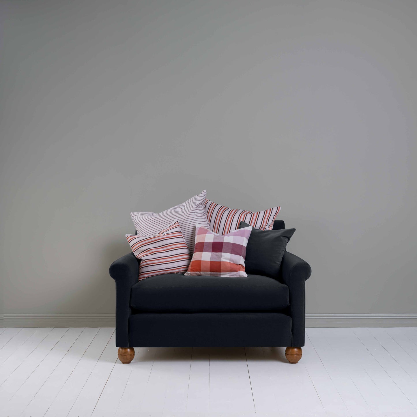 Idler Love Seat in Intelligent Velvet Onyx - Nicola Harding