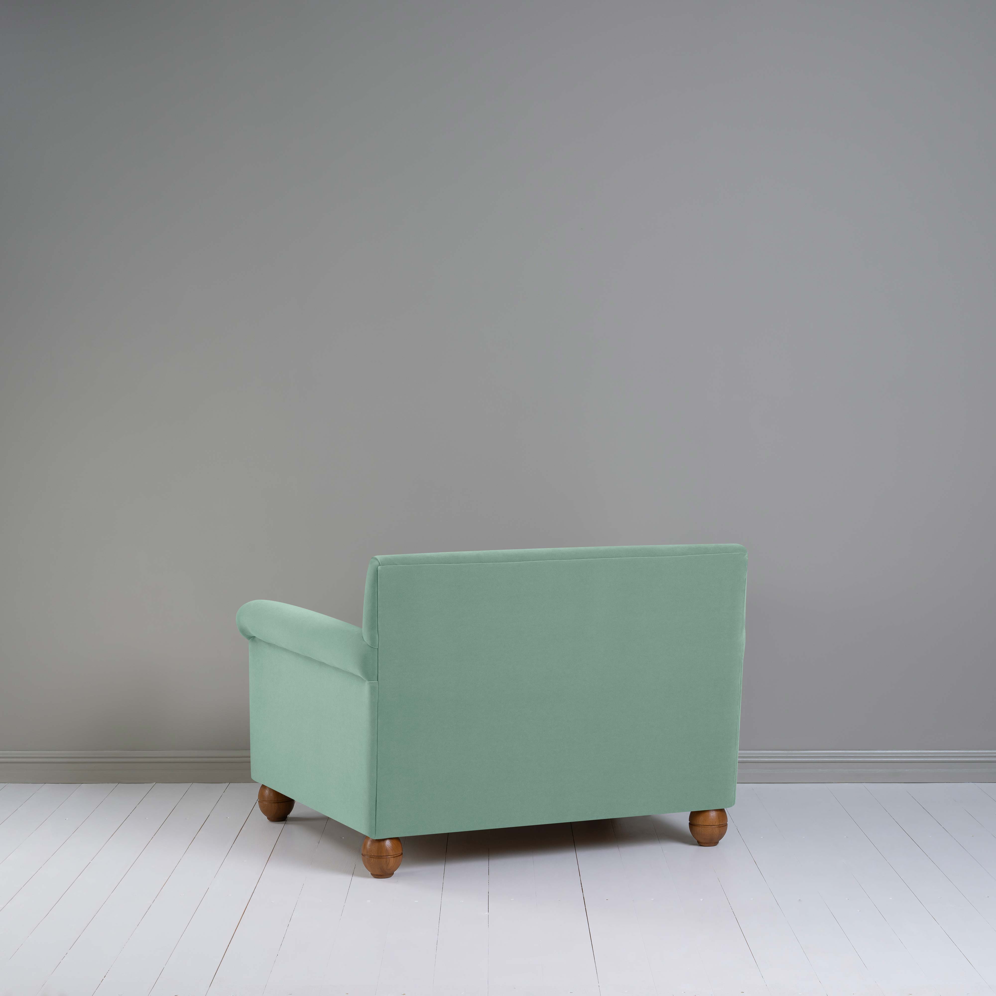  Idler Love Seat in Intelligent Velvet Sea Mist 