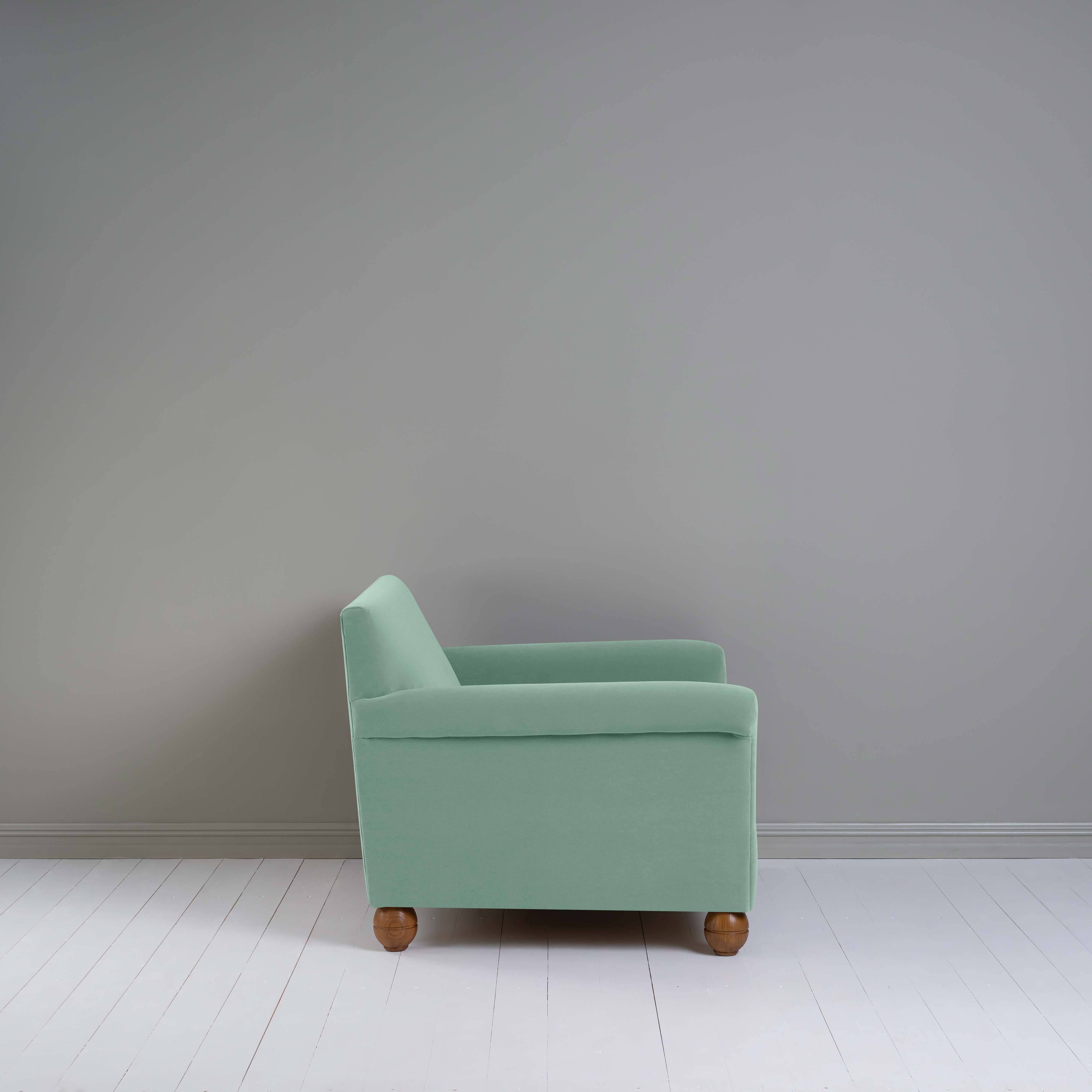  Idler Love Seat in Intelligent Velvet Sea Mist - Nicola Harding 