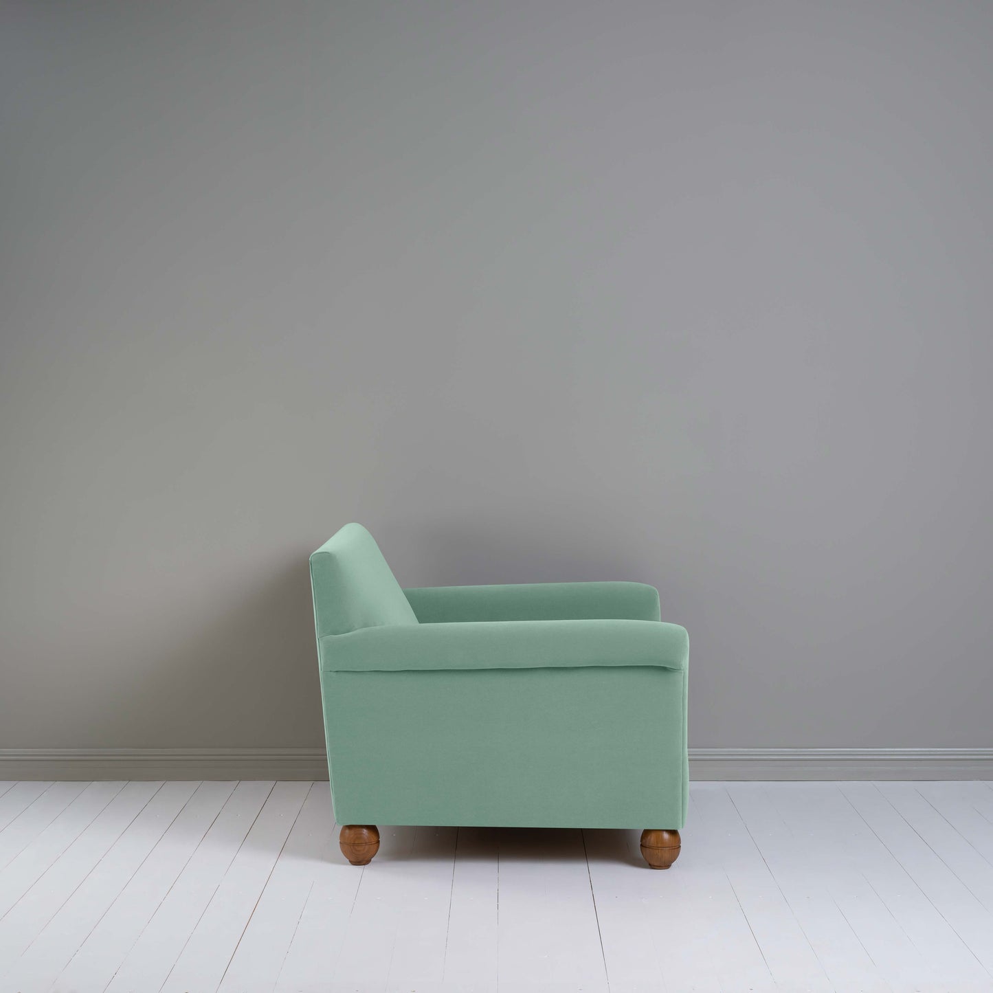 Idler Love Seat in Intelligent Velvet Sea Mist