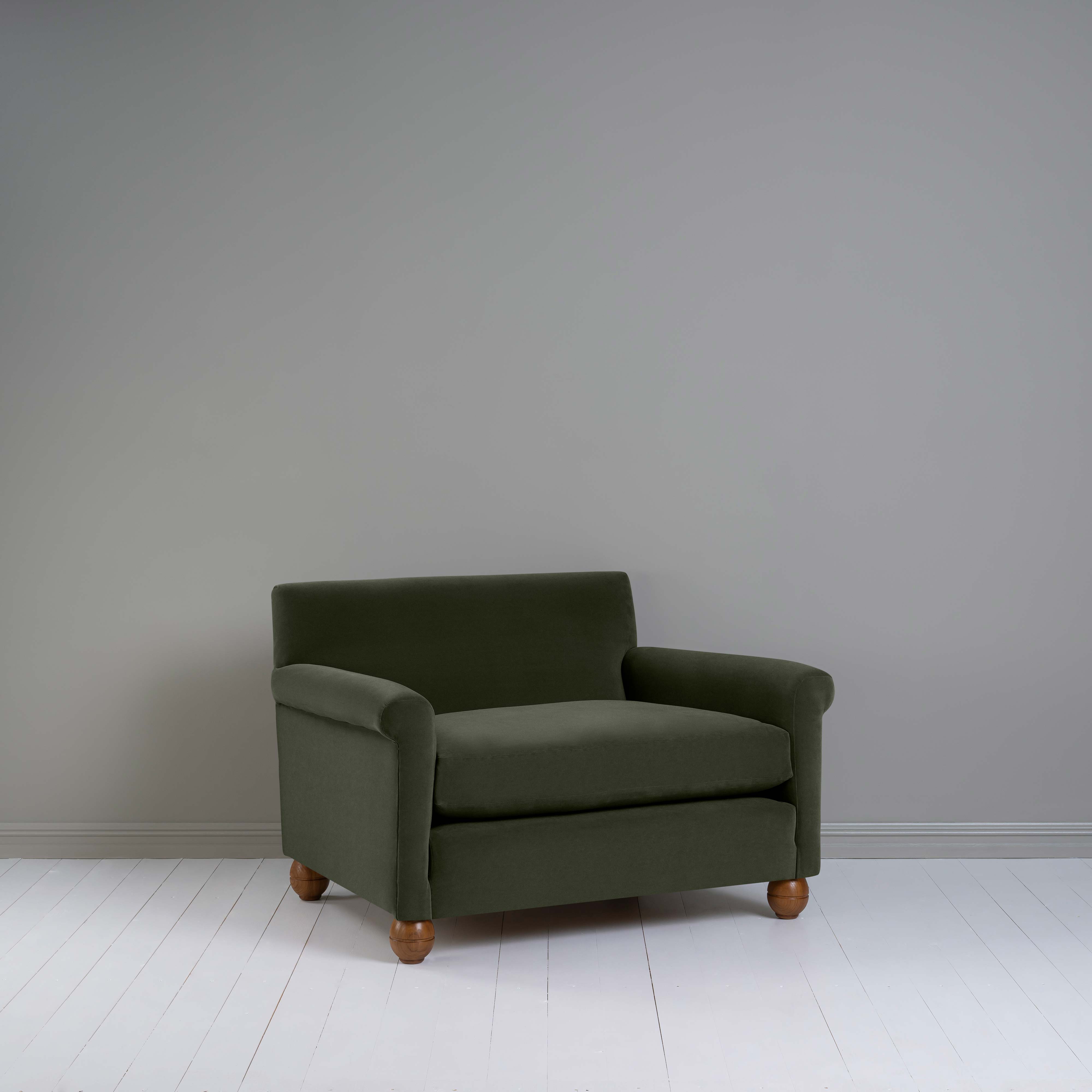  Idler Love Seat in Intelligent Velvet Seaweed - Nicola Harding 