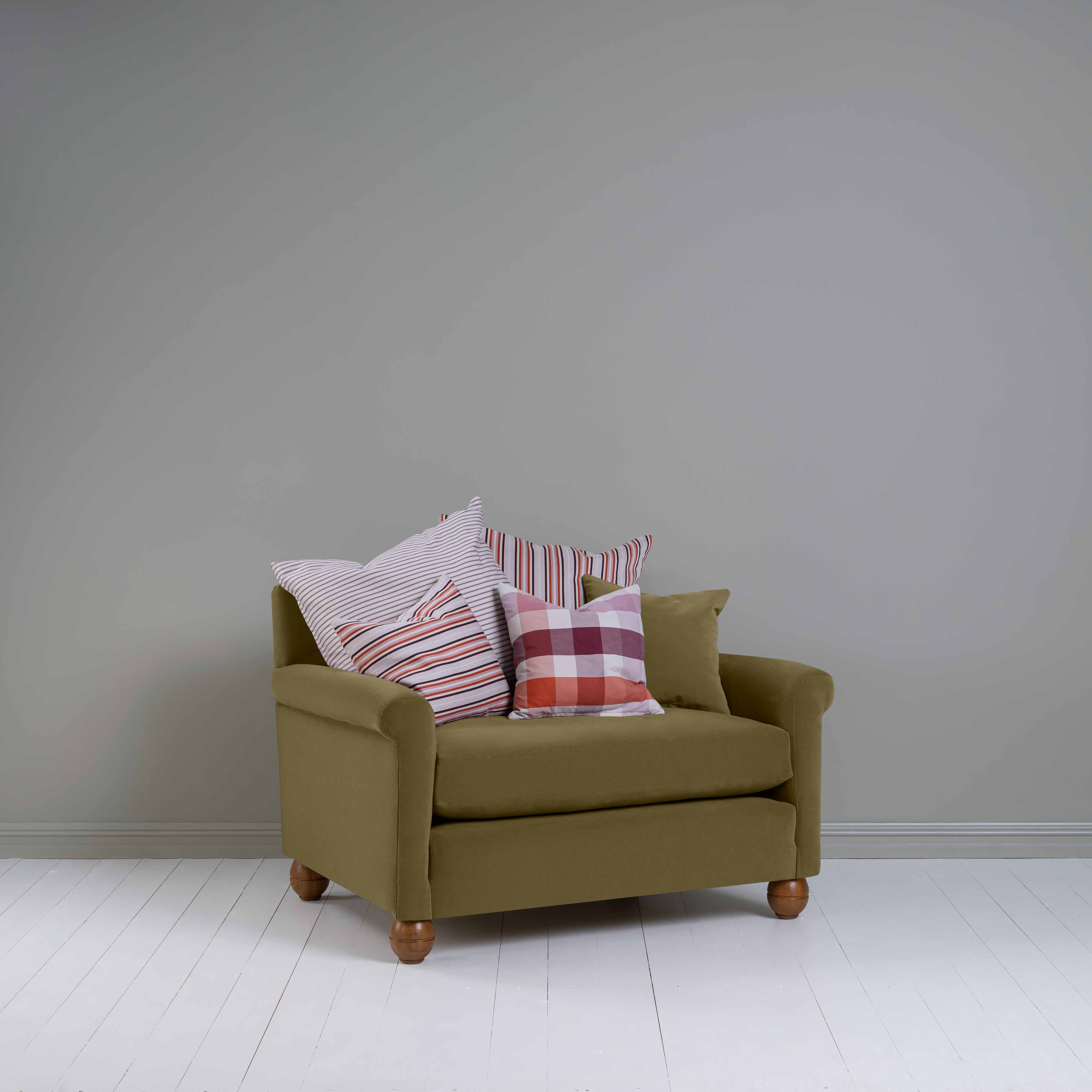  Idler Love Seat in Intelligent Velvet Sepia 