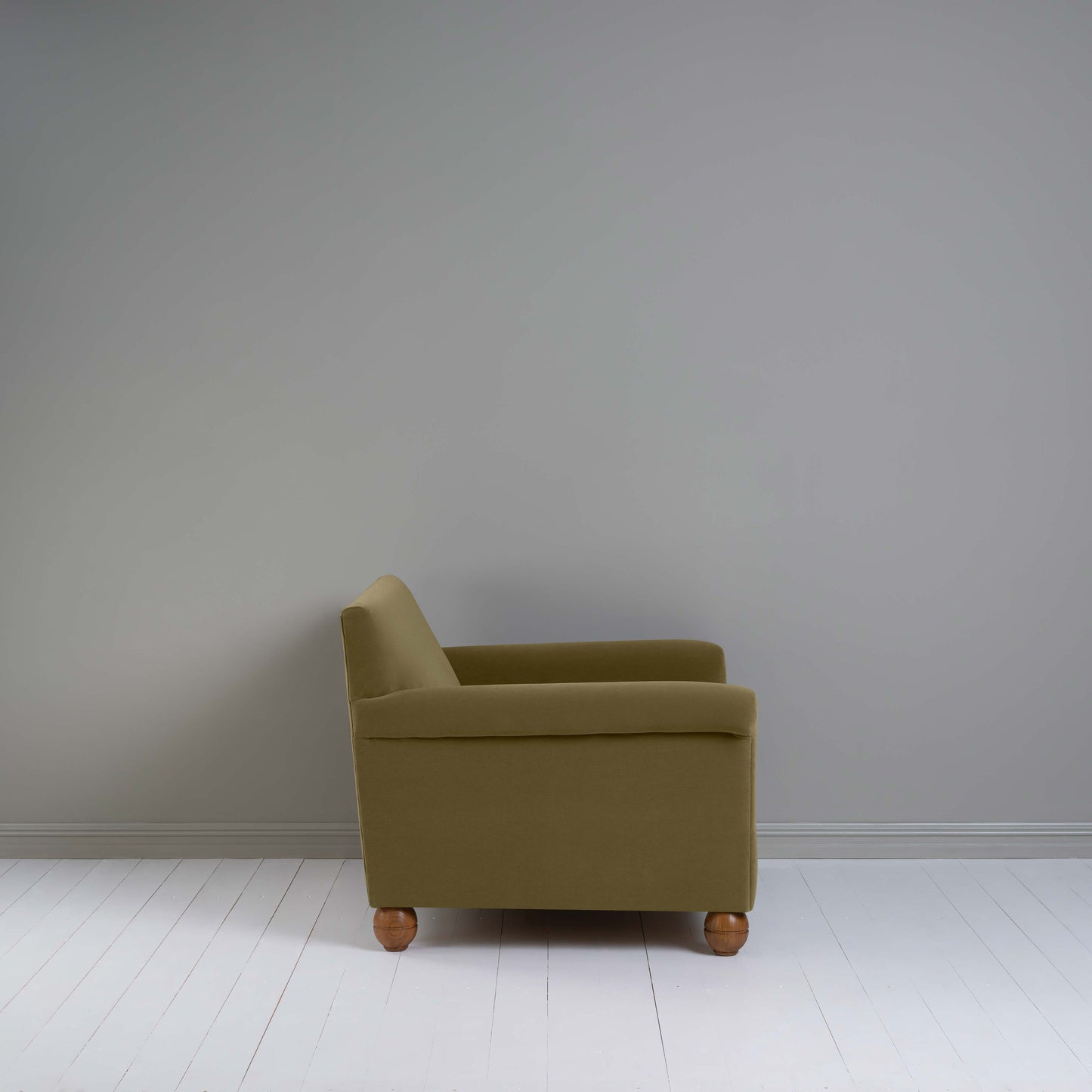 Idler Love Seat in Intelligent Velvet Sepia