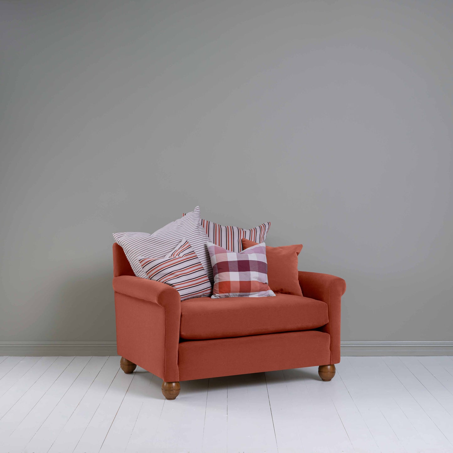 Idler Love Seat in Intelligent Velvet Sienna