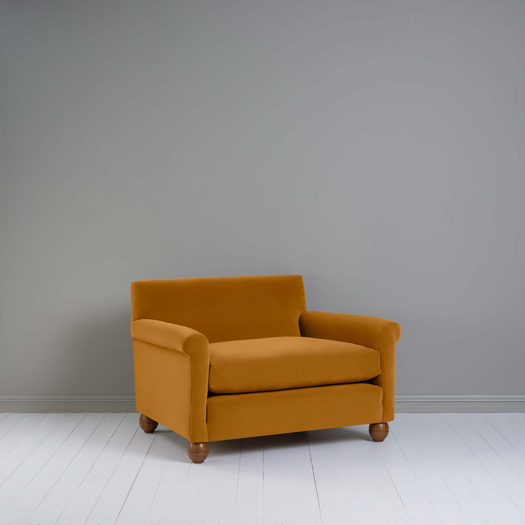  Idler Love Seat in Intelligent Velvet Spice 