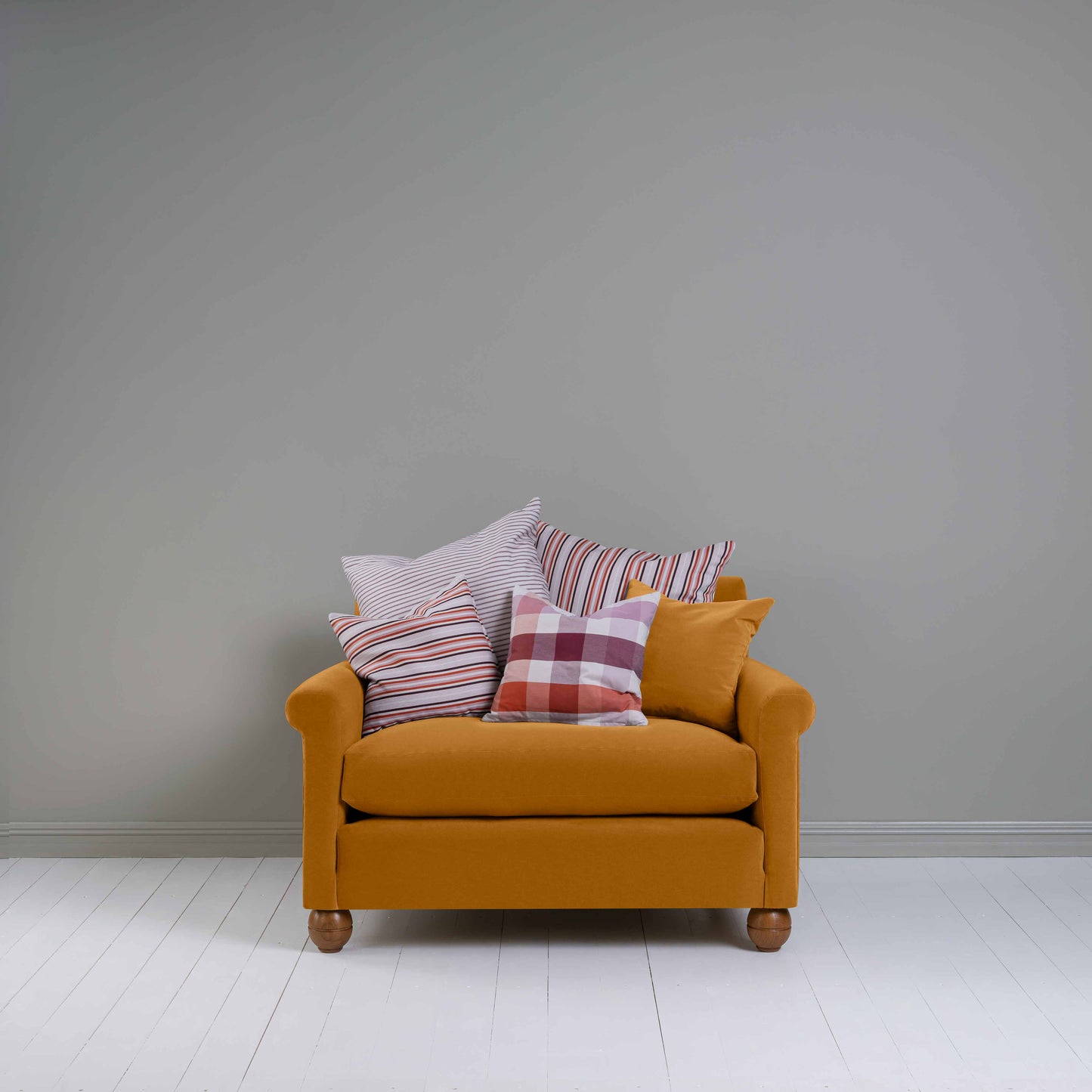 Idler Love Seat in Intelligent Velvet Spice - Nicola Harding