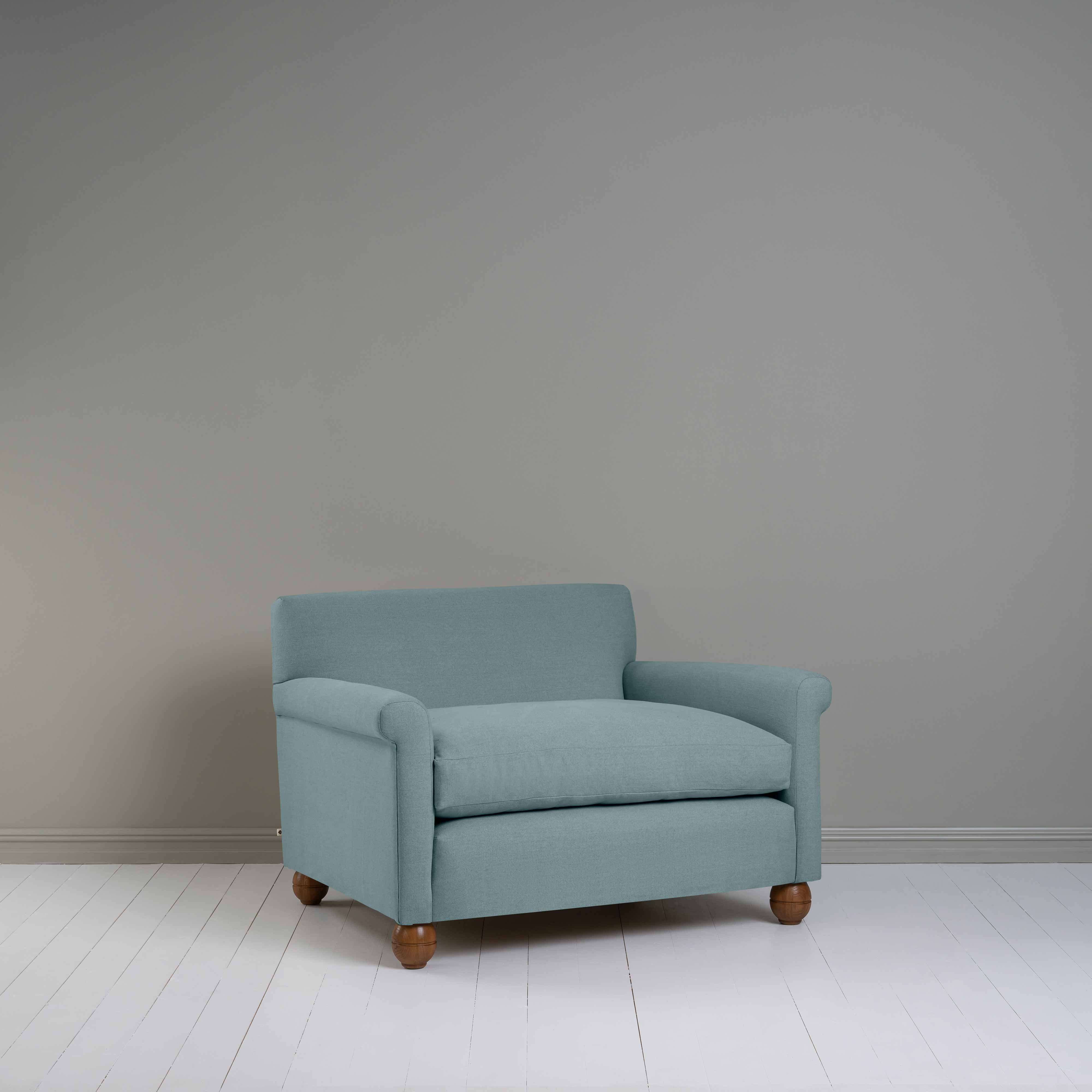  Idler Love Seat in Laidback Linen Cerulean - Nicola Harding 