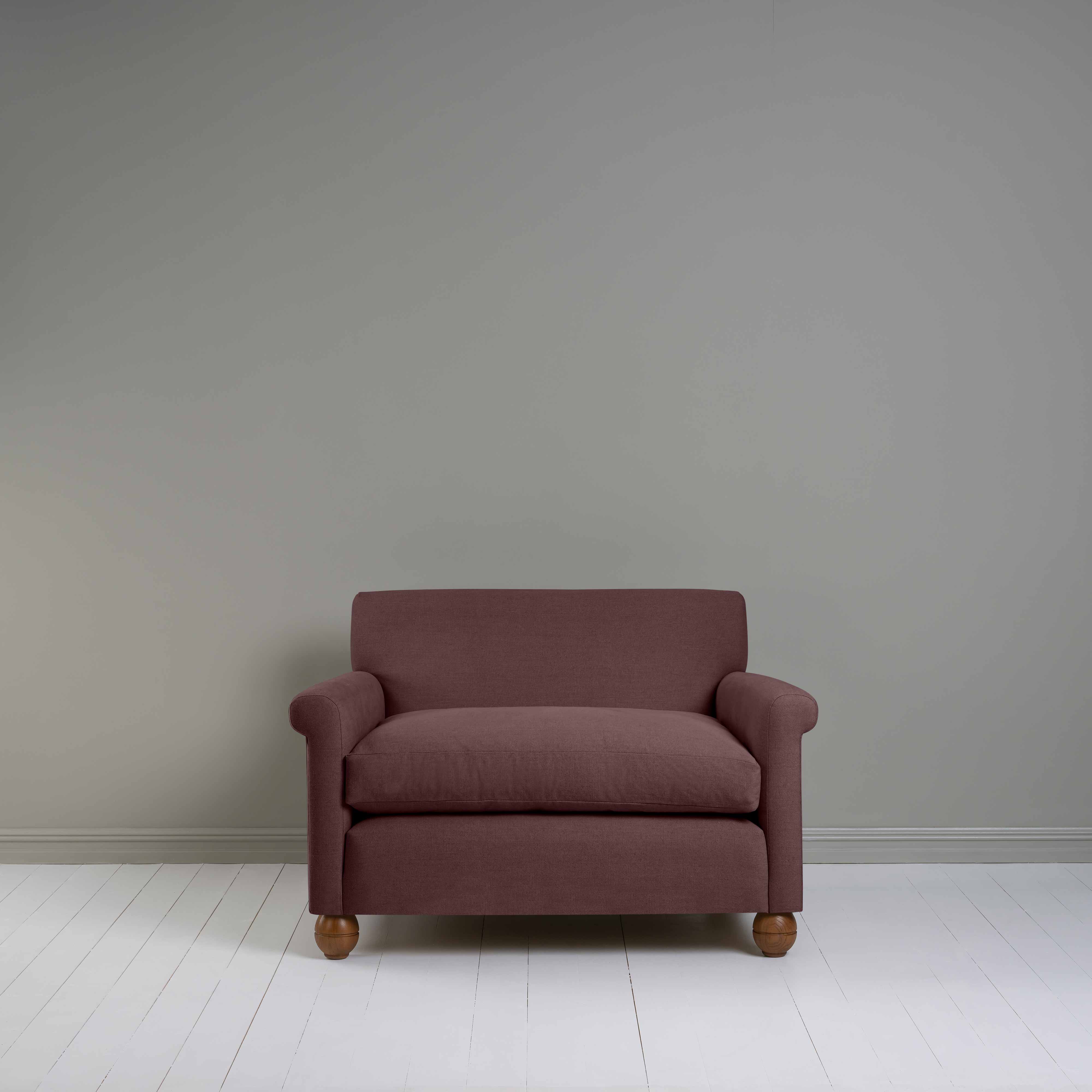  Idler Love Seat in Laidback Linen Damson 