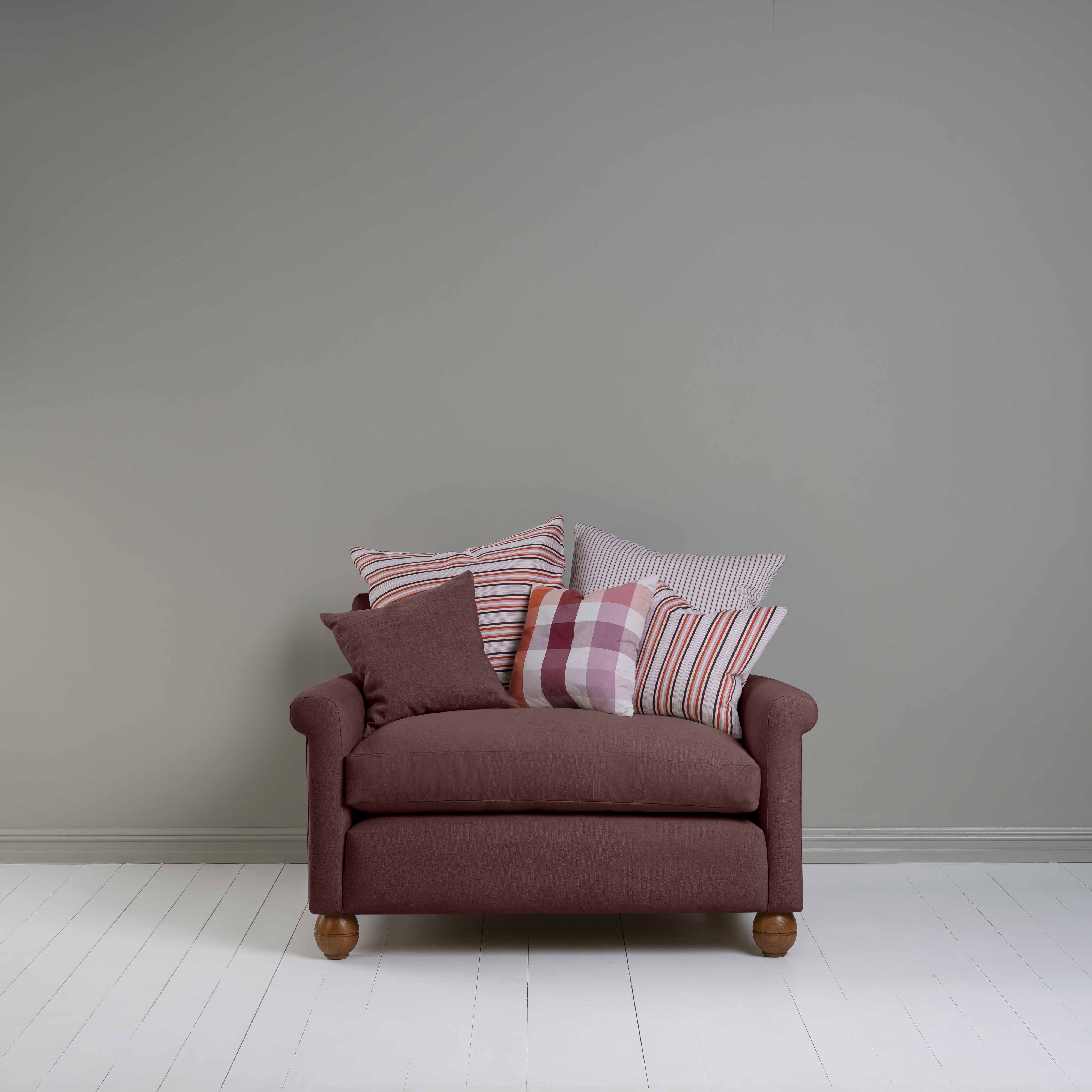  Idler Love Seat in Laidback Linen Damson 