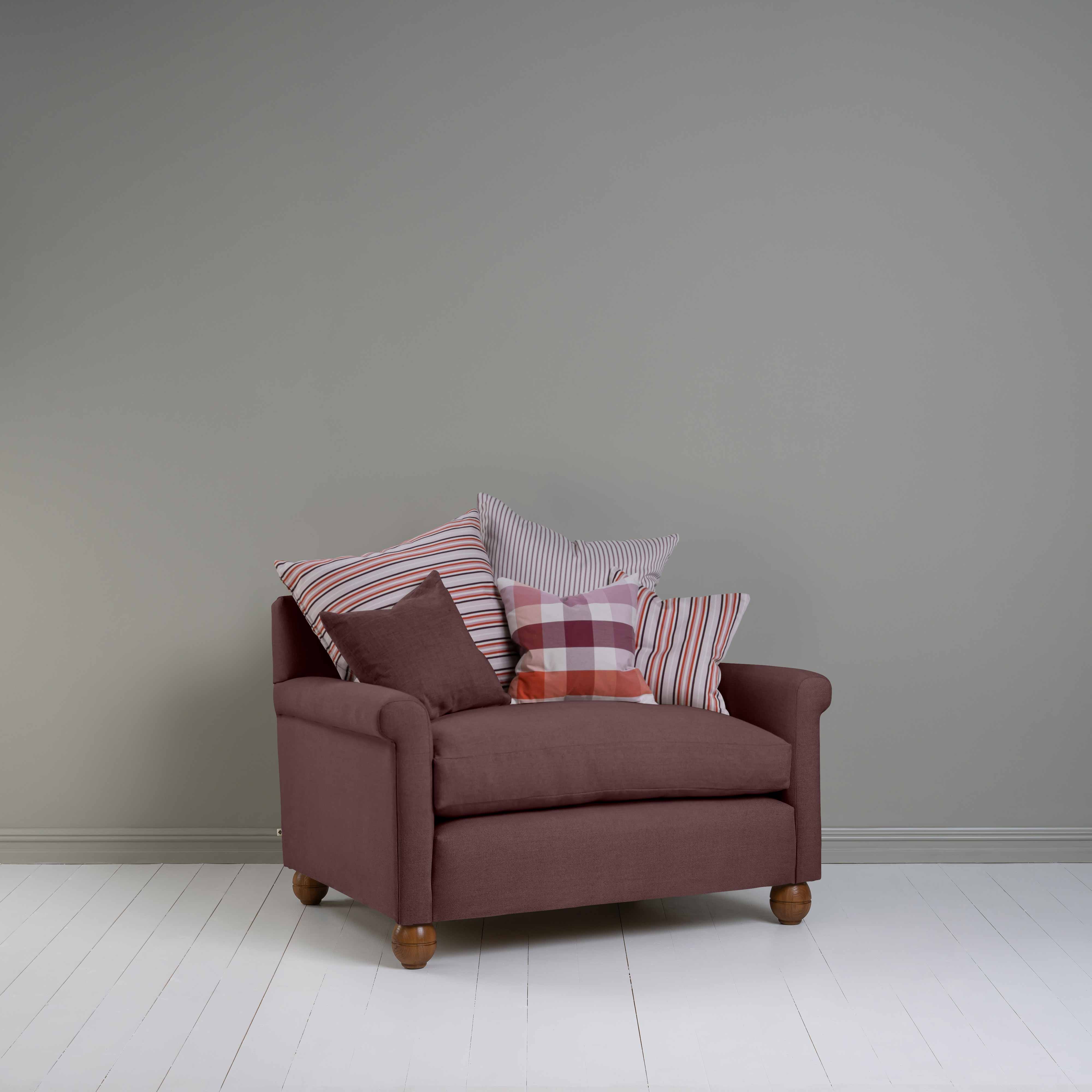  Idler Love Seat in Laidback Linen Damson - Nicola Harding 