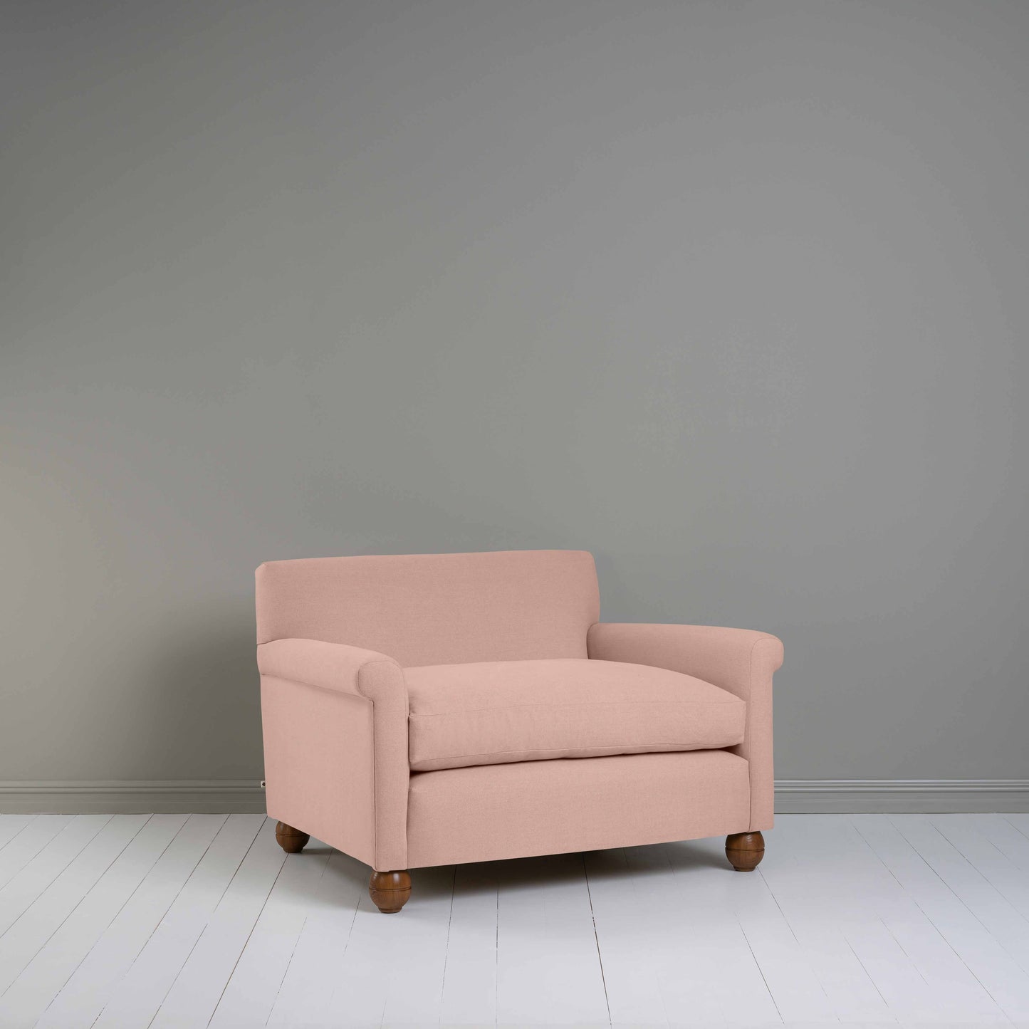 Idler Love Seat in Laidback Linen Dusky Pink