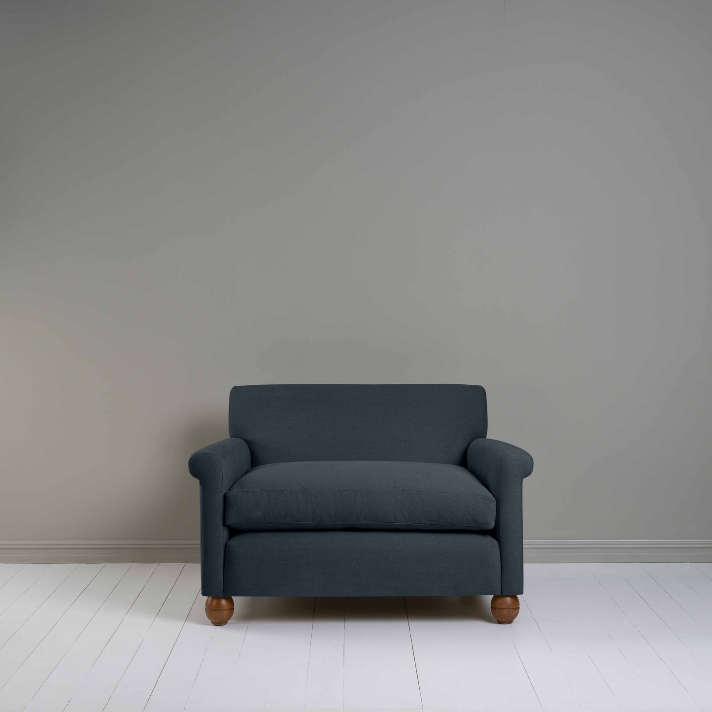 Idler Love Seat in Laidback Linen Midnight