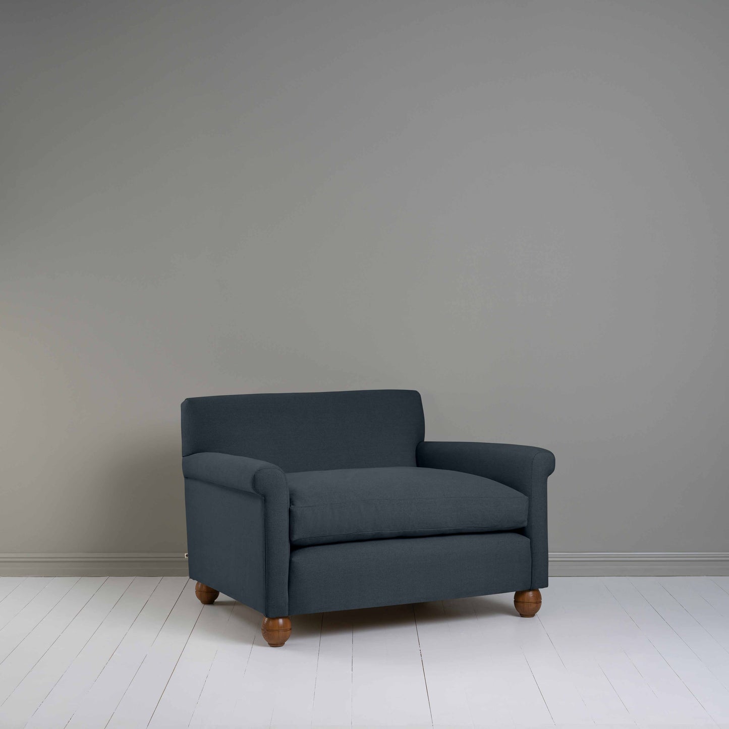 Idler Love Seat in Laidback Linen Midnight