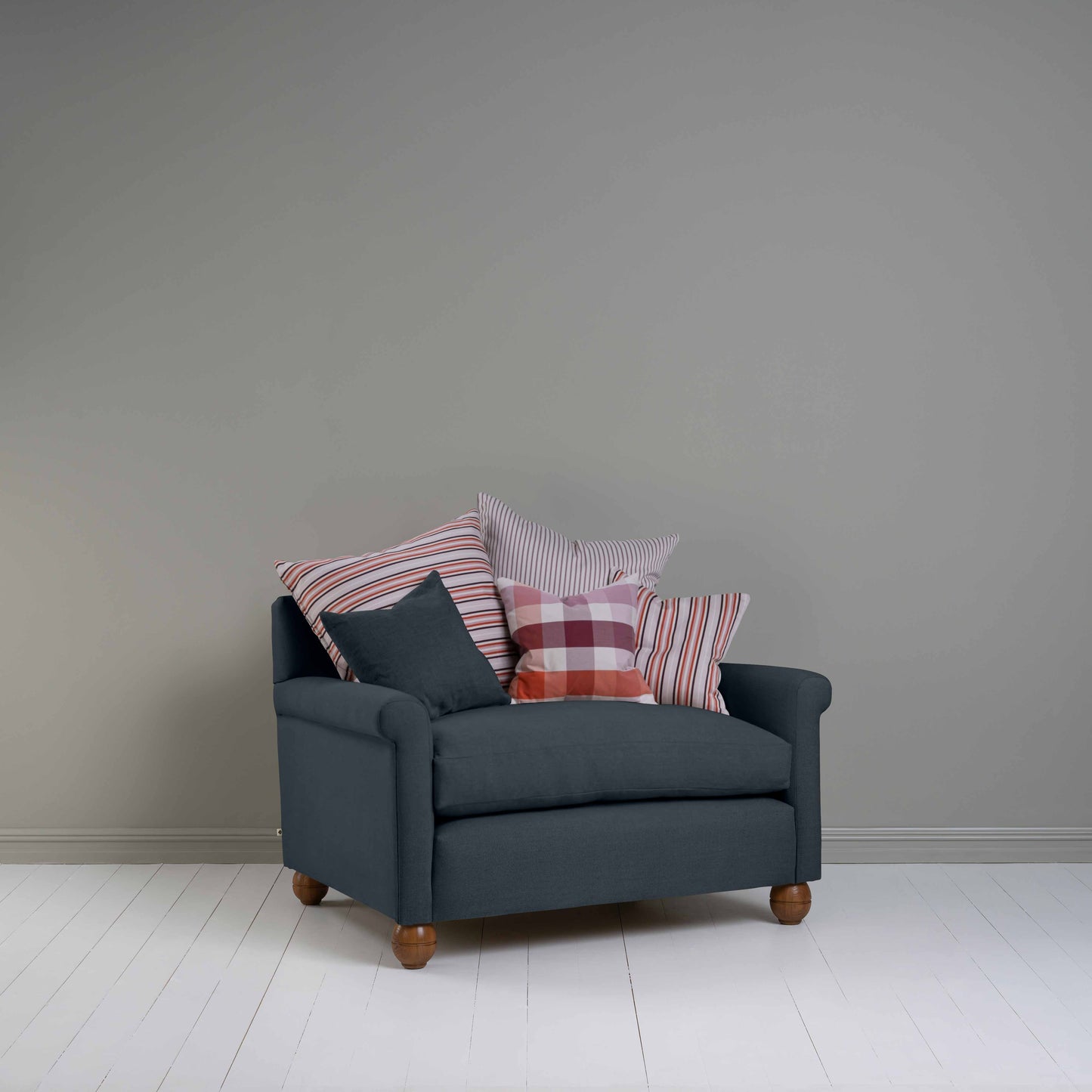 Idler Love Seat in Laidback Linen Midnight - Nicola Harding