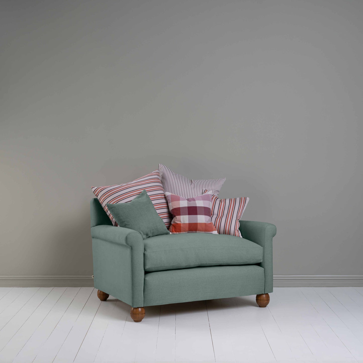 Idler Love Seat in Laidback Linen Mineral - Nicola Harding