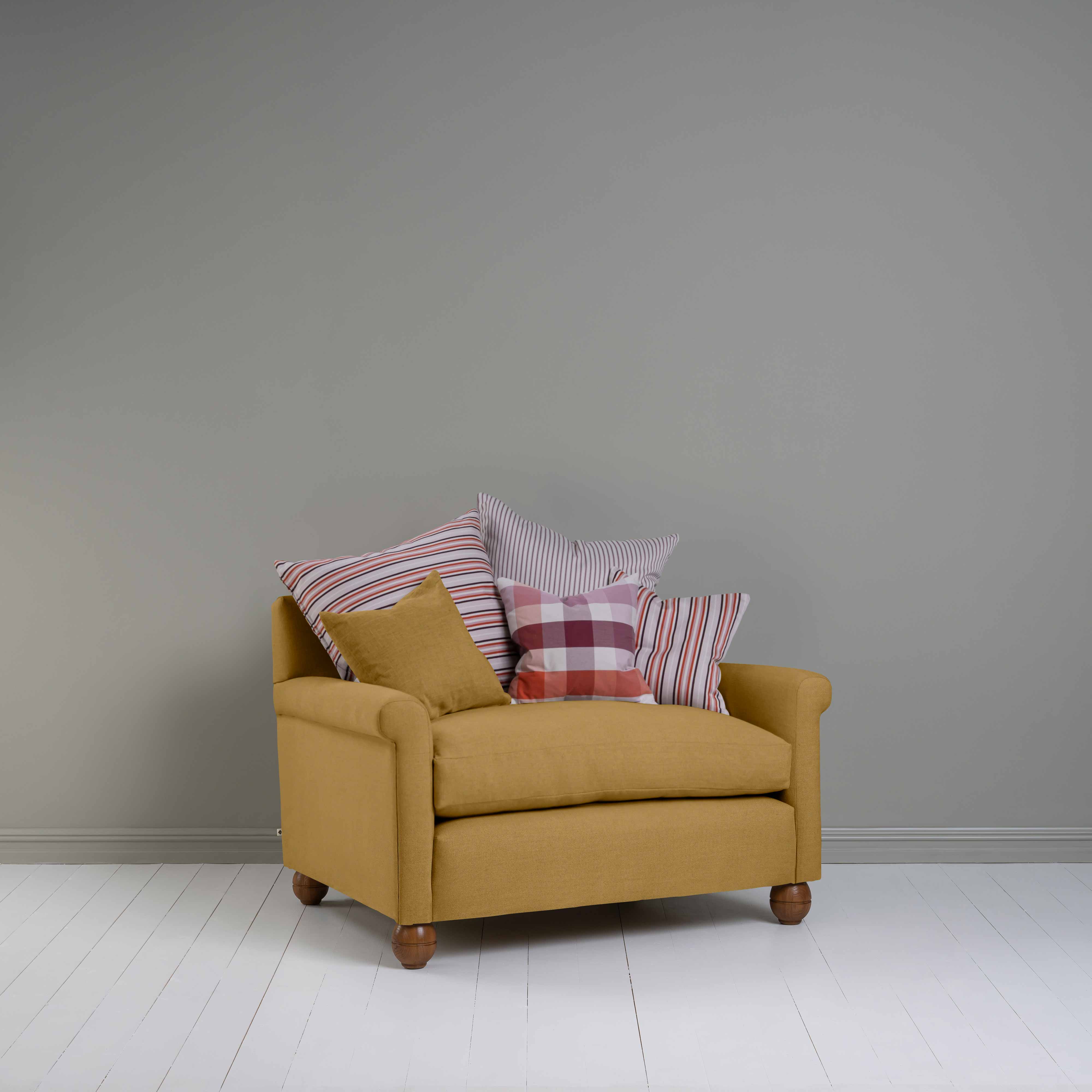  Idler Love Seat in Laidback Linen Ochre 