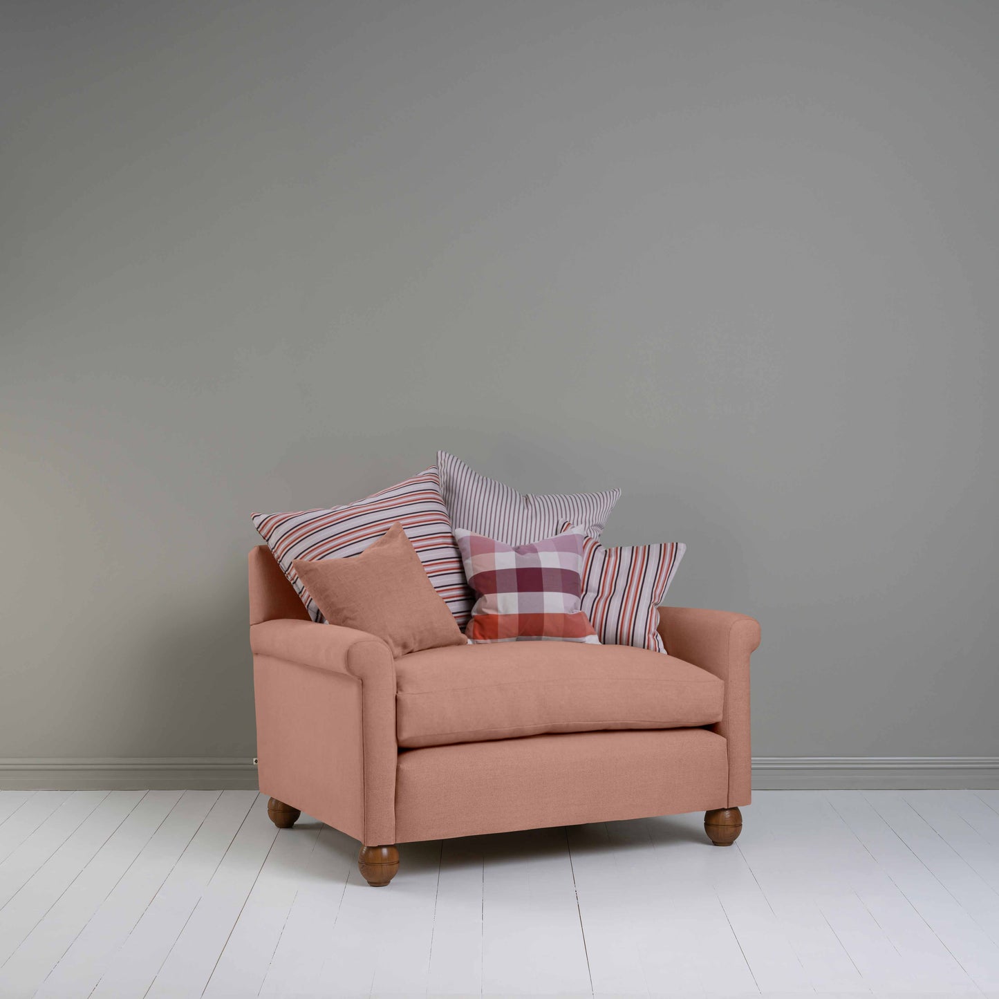 Idler Love Seat in Laidback Linen Roseberry - Nicola Harding