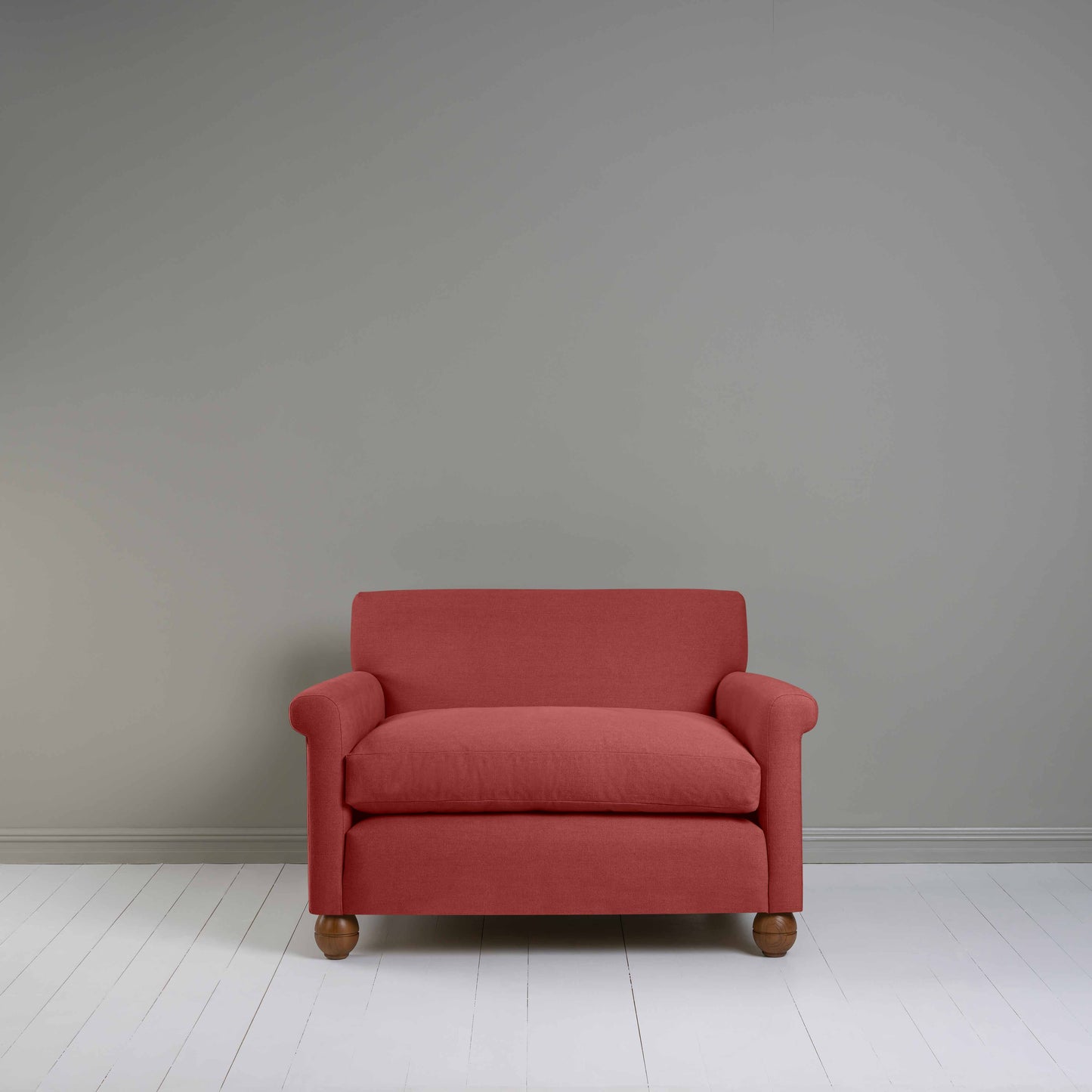 Idler Love Seat in Laidback Linen Rouge