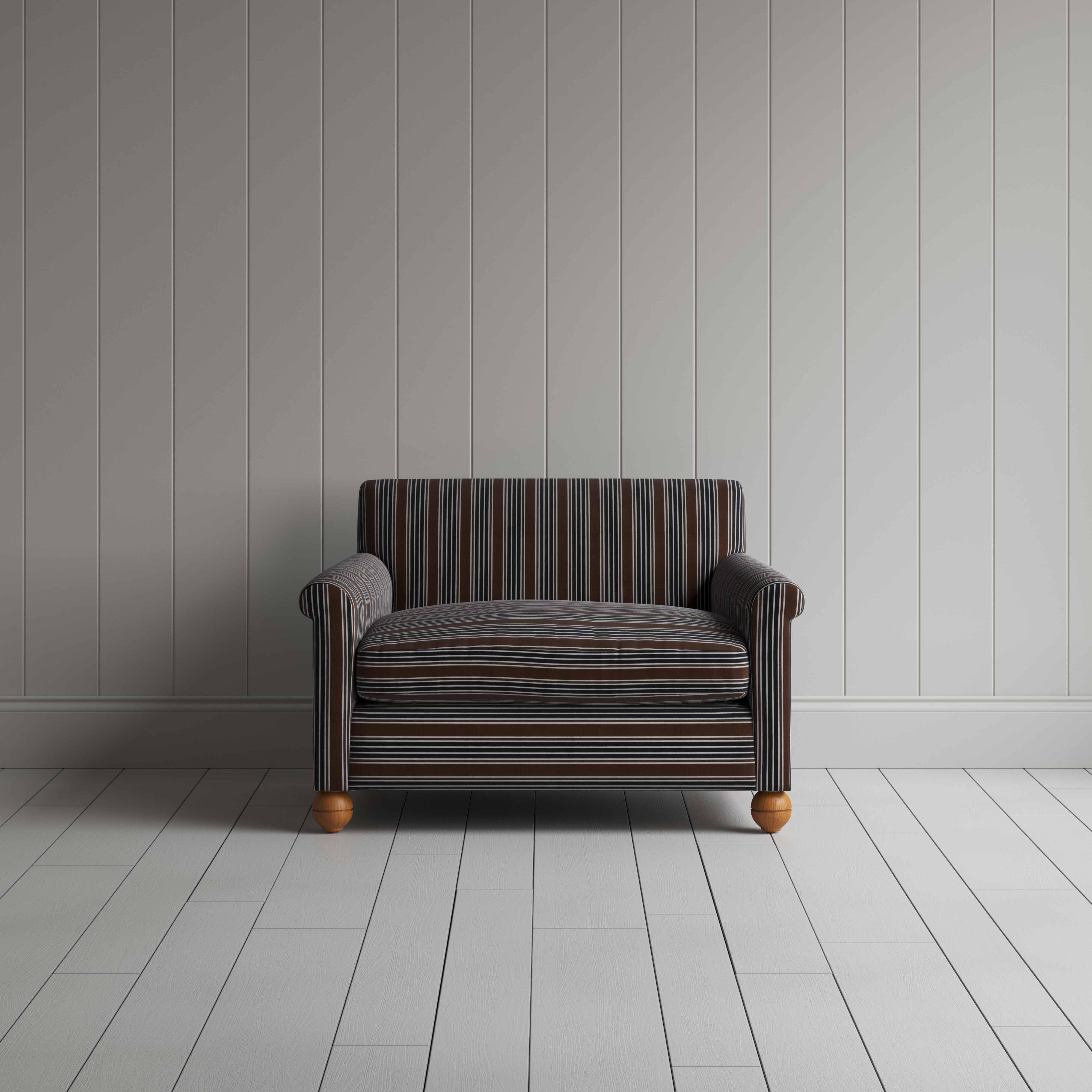  Idler Love Seat in Regatta Cotton, Charcoal - Nicola Harding 