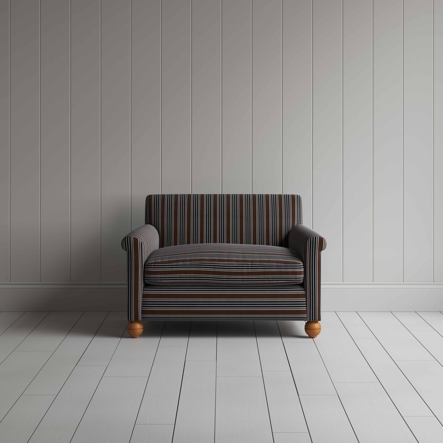 Idler Love Seat in Regatta Cotton, Charcoal - Nicola Harding