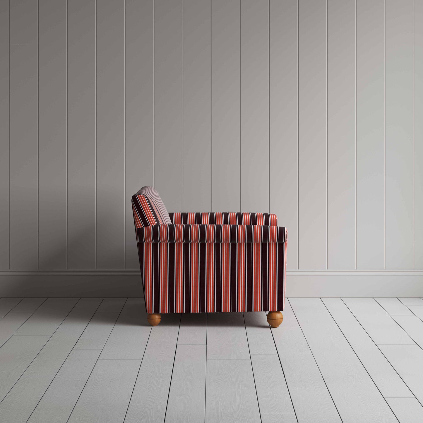 Idler Love Seat in Regatta Cotton, Flame - Nicola Harding