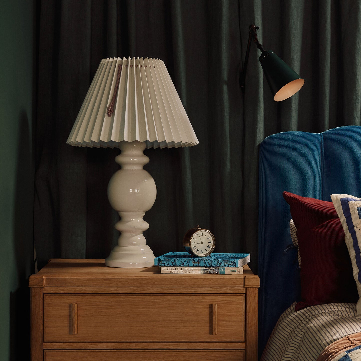 Sunburst Concertina Natural Pleat Lamp Shade with Mauve Cord