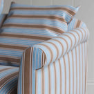  More the Merrier 4 Seater Sofa in Regatta Cotton, Blue, Arm Design Closeup - NiX 