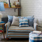 Square Kip Cushion in Checkmate Cotton, Blue